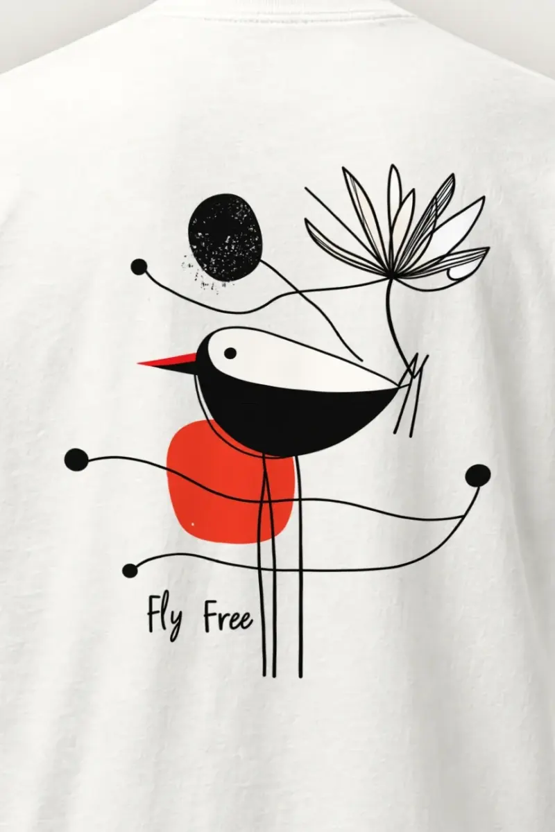 "Fly Free Bird" Heavyweight Unisex Crewneck T-shirt