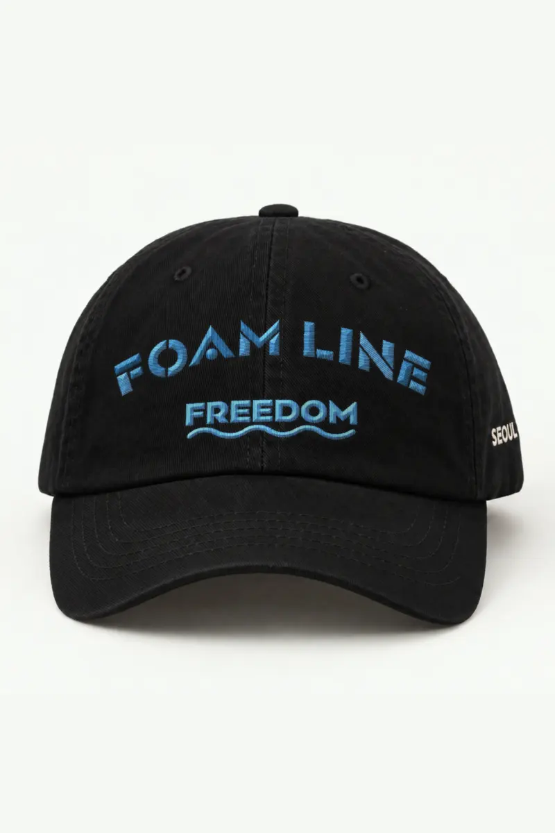 "Foam Line Freedom" Classic Dad Hat · Embroidered — black/cap-front