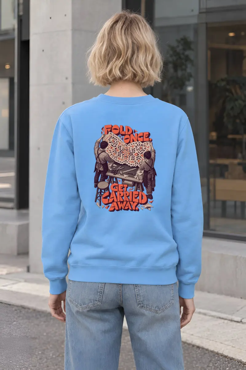 “Fold Once Get Carried Away” Heavy Blend Unisex Crewneck Sweatshirt