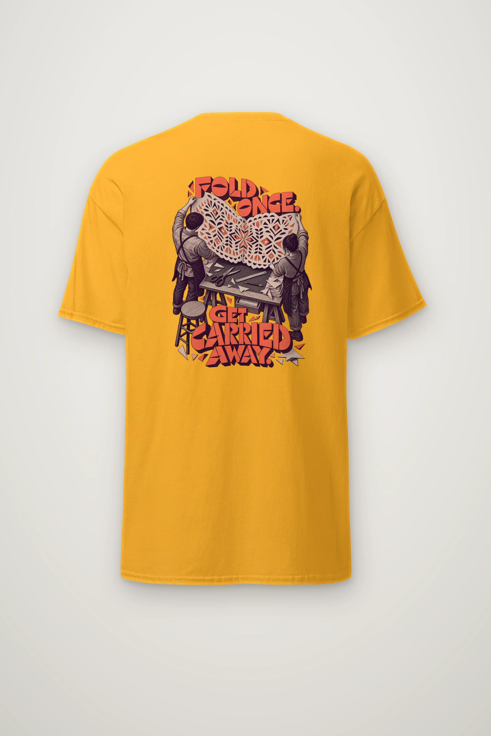 "Fold Once Get Carried Away" Heavyweight Unisex Crewneck T-shirt