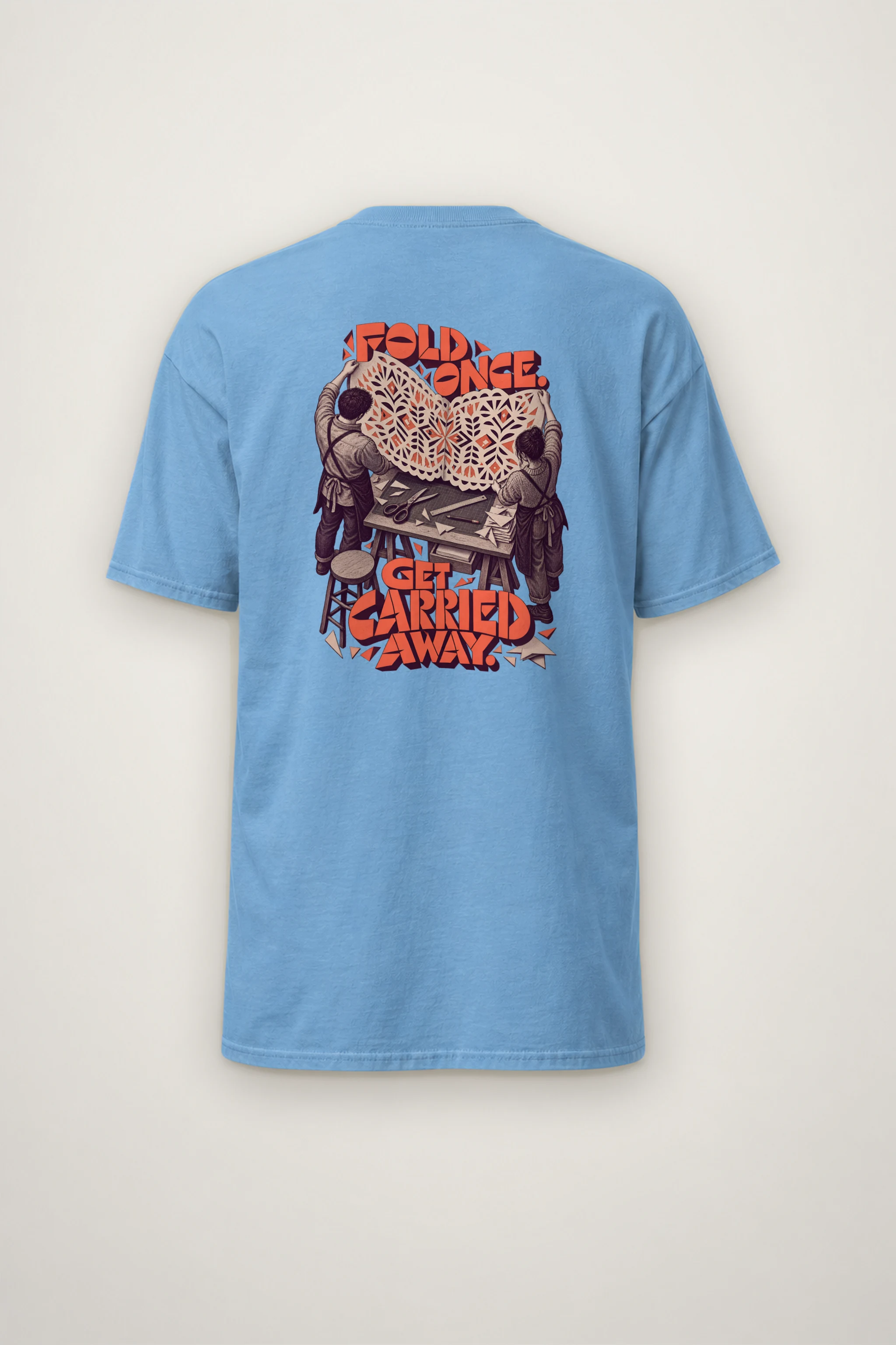 "Fold Once Get Carried Away" Heavyweight Unisex Crewneck T-shirt