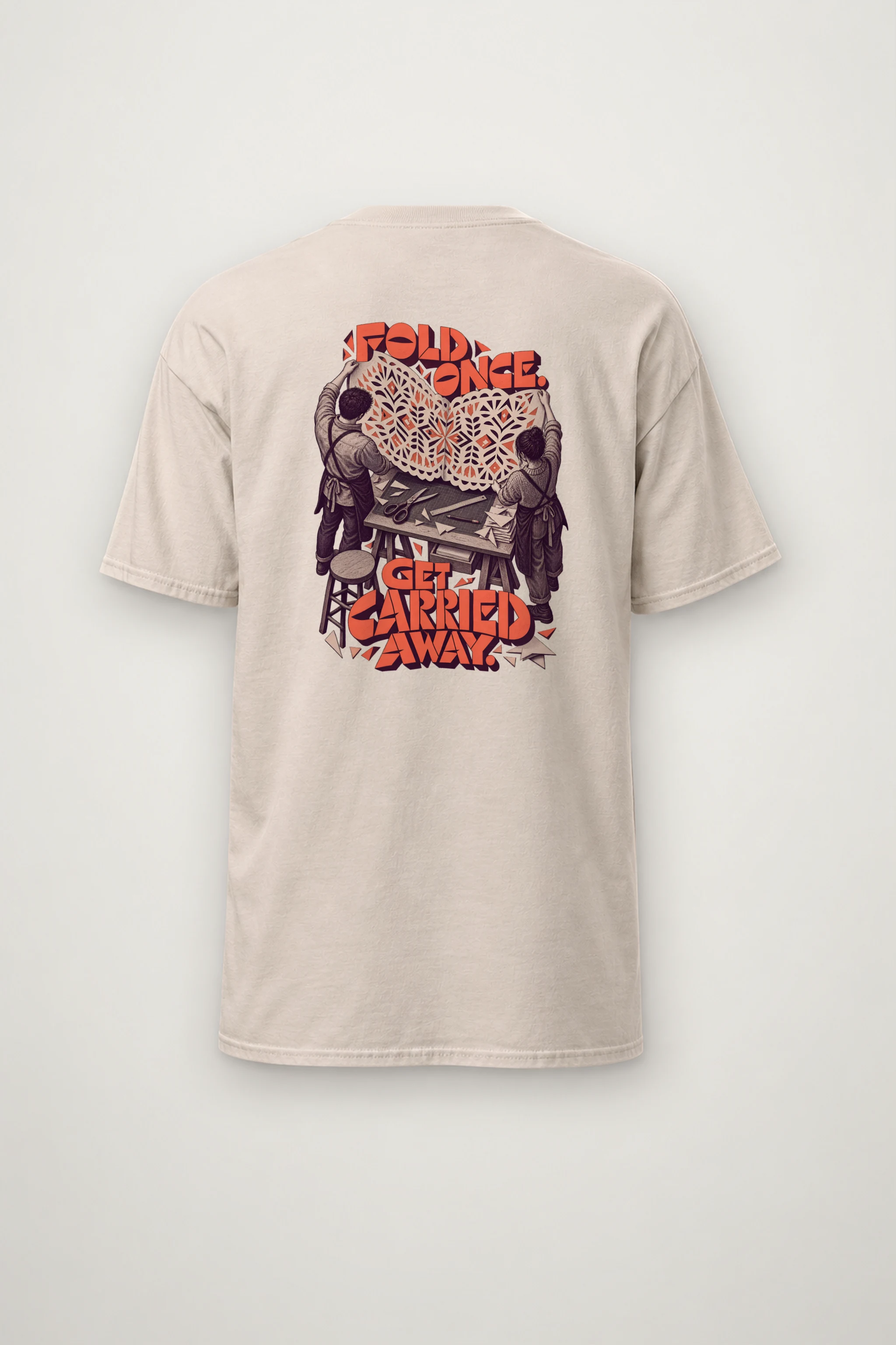 "Fold Once Get Carried Away" Heavyweight Unisex Crewneck T-shirt