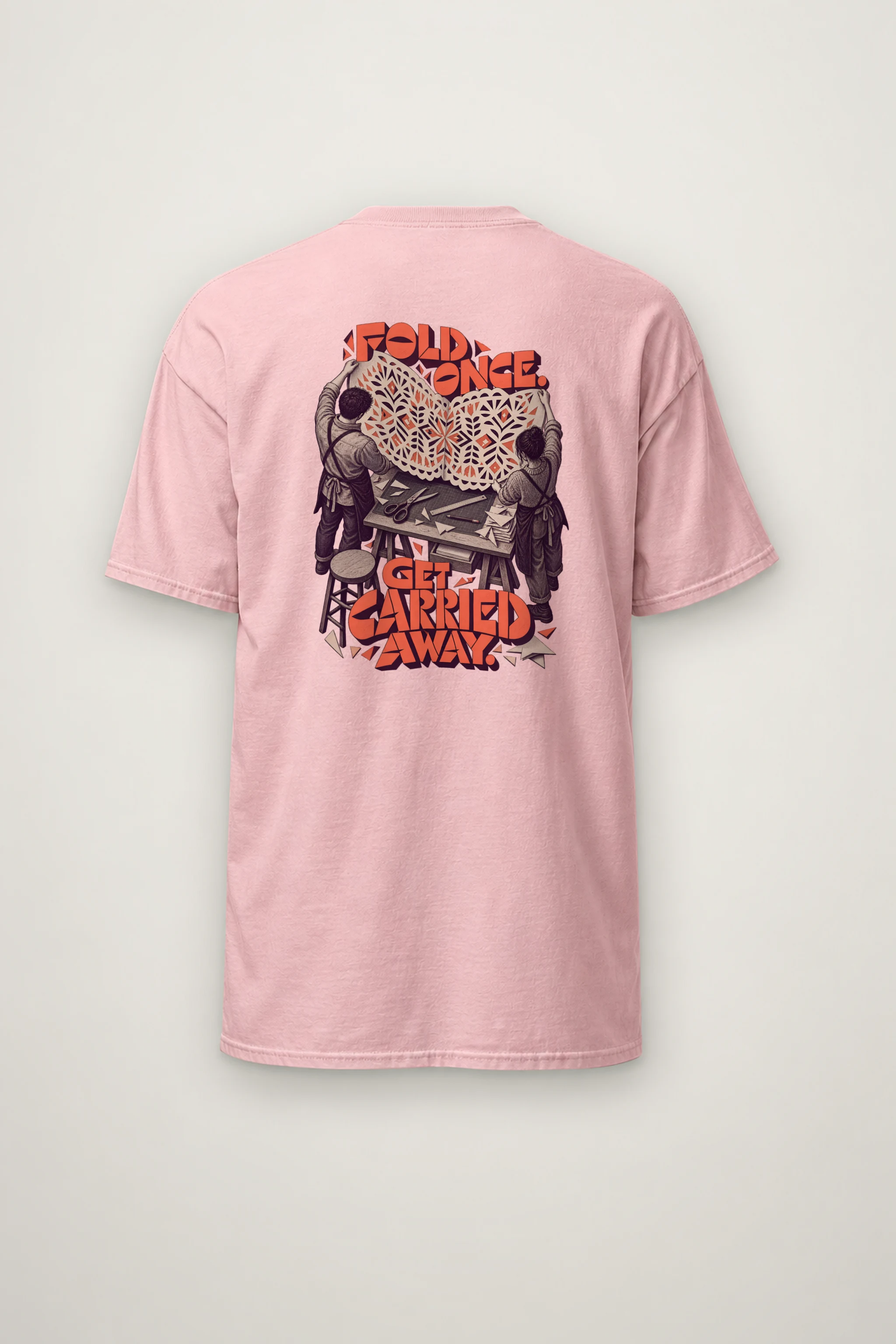 "Fold Once Get Carried Away" Heavyweight Unisex Crewneck T-shirt