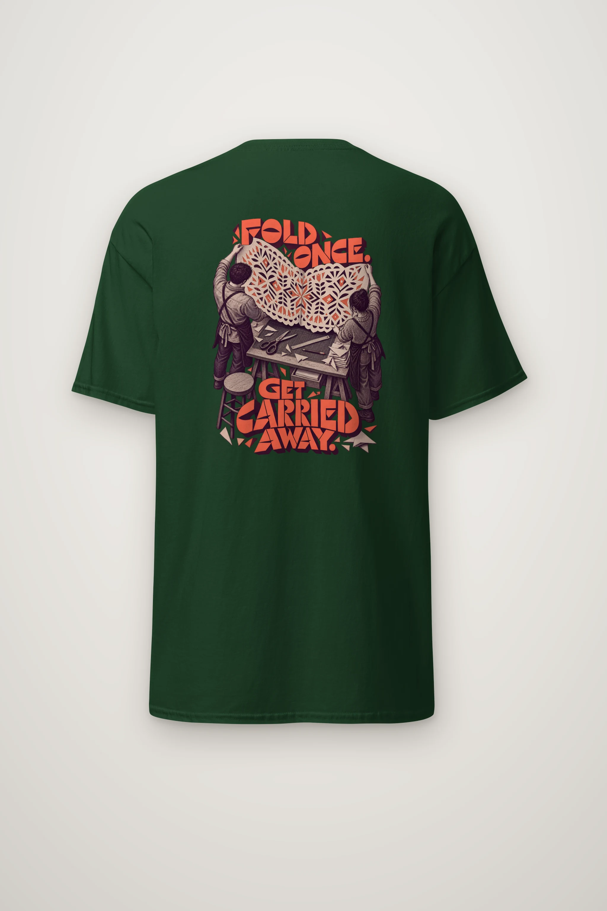 "Fold Once Get Carried Away" Heavyweight Unisex Crewneck T-shirt