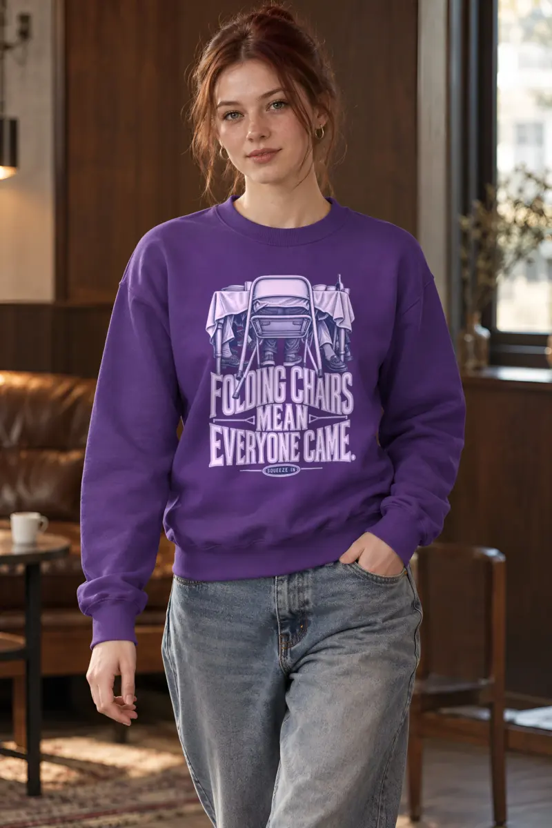"Folding Chairs Mean Everyone Came" Heavy Blend Unisex Crewneck Sweatshirt