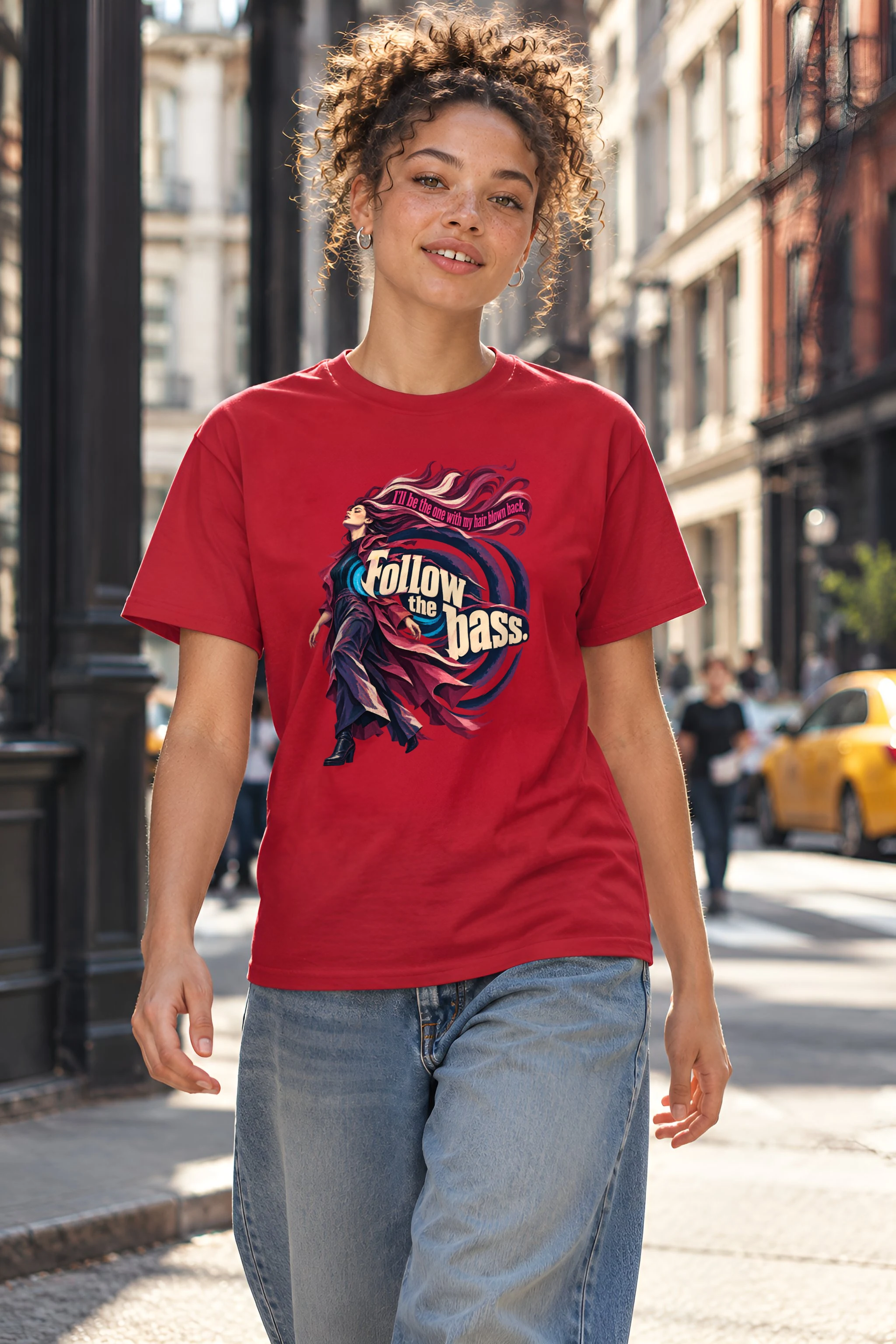 "Follow the Bass" Heavyweight Unisex Crewneck T-shirt