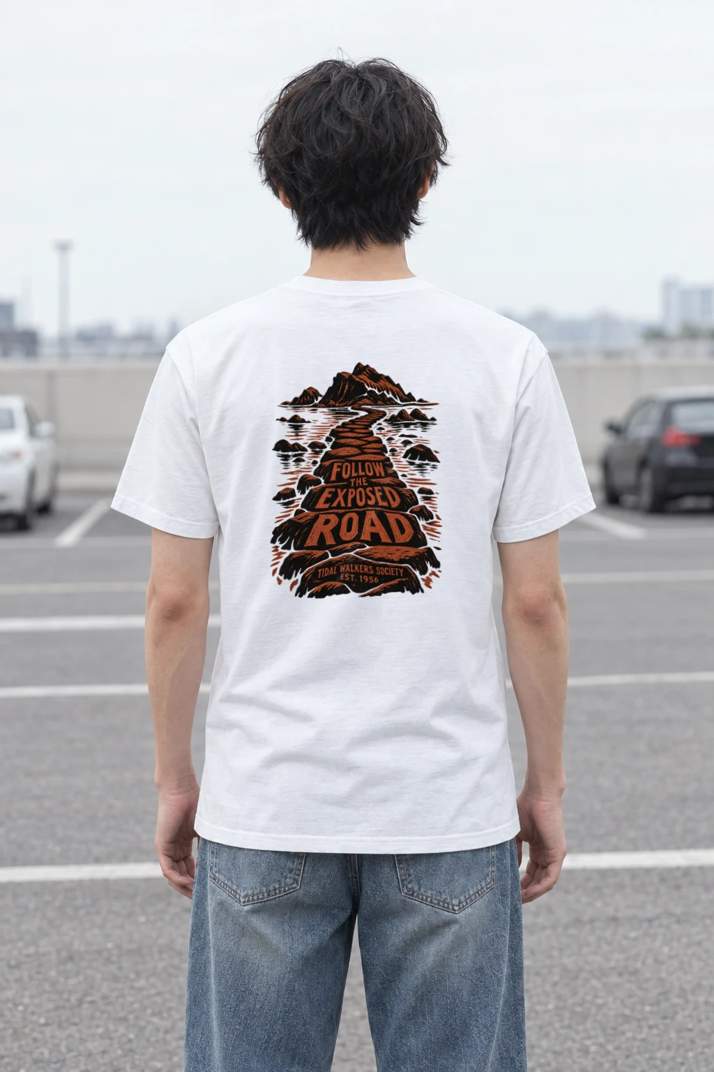 "FOLLOW THE EXPOSED ROAD" Heavyweight Unisex Crewneck T-shirt