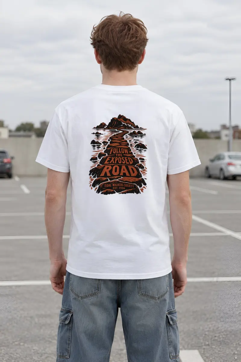 "FOLLOW THE EXPOSED ROAD" Heavyweight Unisex Crewneck T-shirt
