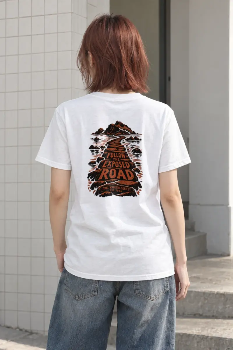 “FOLLOW THE EXPOSED ROAD” Heavyweight Unisex Crewneck T-shirt