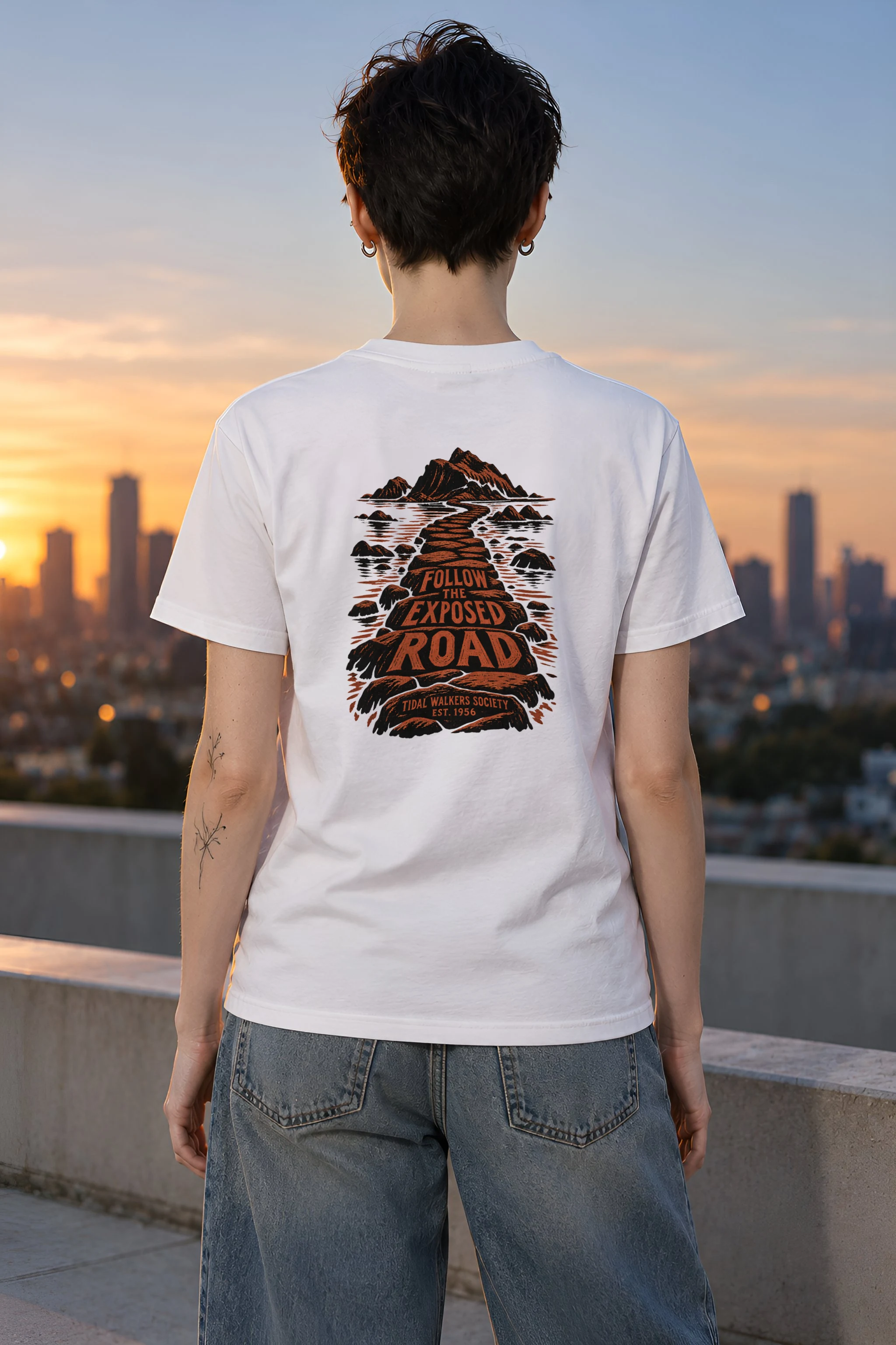 "FOLLOW THE EXPOSED ROAD" Heavyweight Unisex Crewneck T-shirt