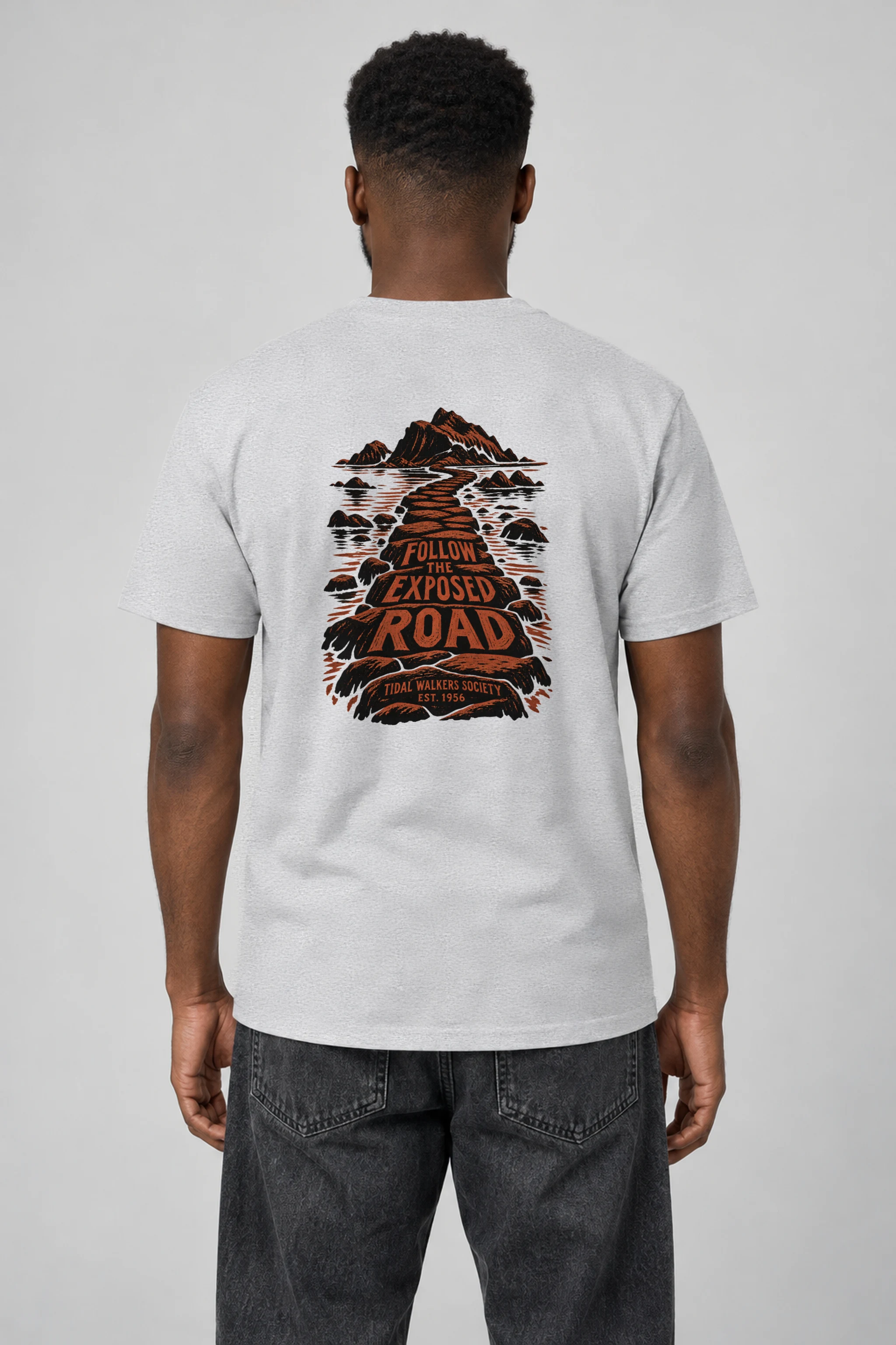 "FOLLOW THE EXPOSED ROAD" Heavyweight Unisex Crewneck T-shirt