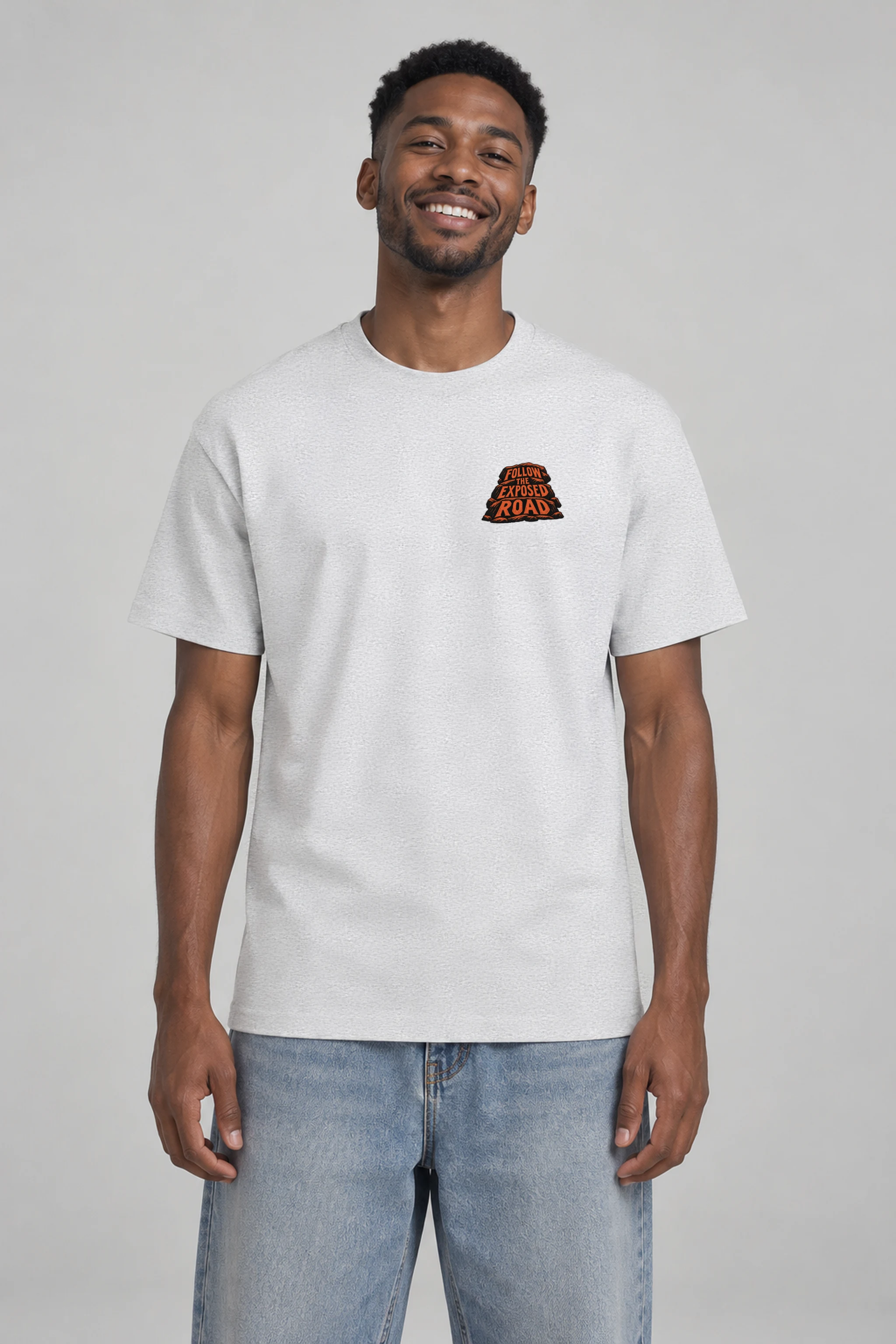 "FOLLOW THE EXPOSED ROAD" Heavyweight Unisex Crewneck T-shirt