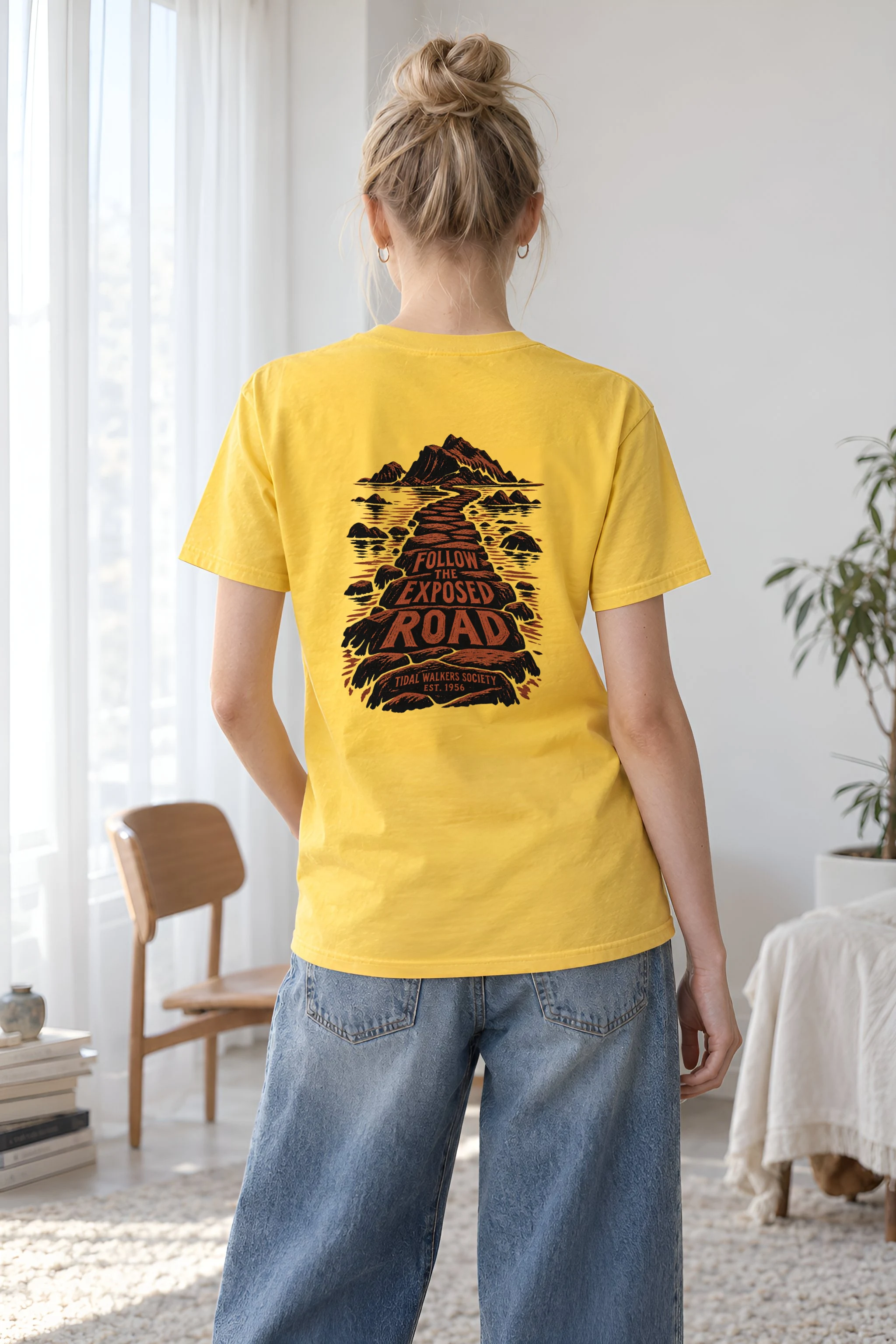 "FOLLOW THE EXPOSED ROAD" Heavyweight Unisex Crewneck T-shirt