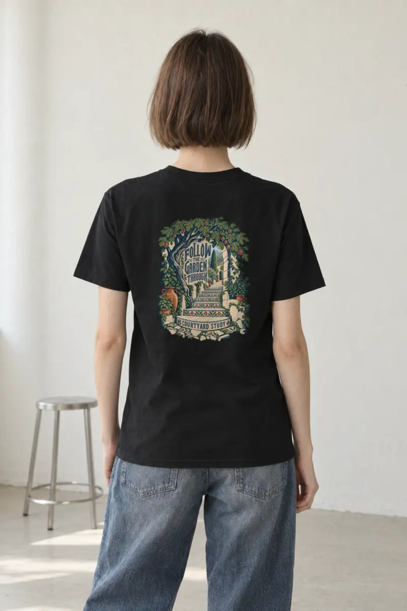 “Follow the Garden Through” Heavyweight Unisex Crewneck T-shirt