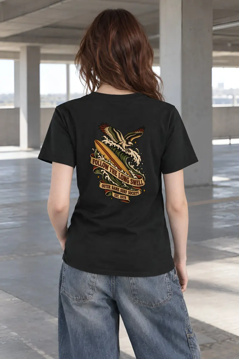 "Follow the Long Swell" Heavyweight Unisex Crewneck T-shirt