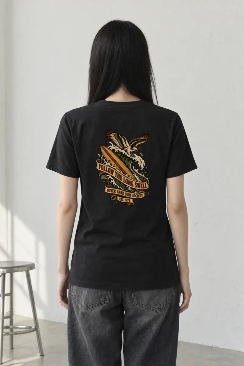 “Follow the Long Swell” Heavyweight Unisex Crewneck T-shirt