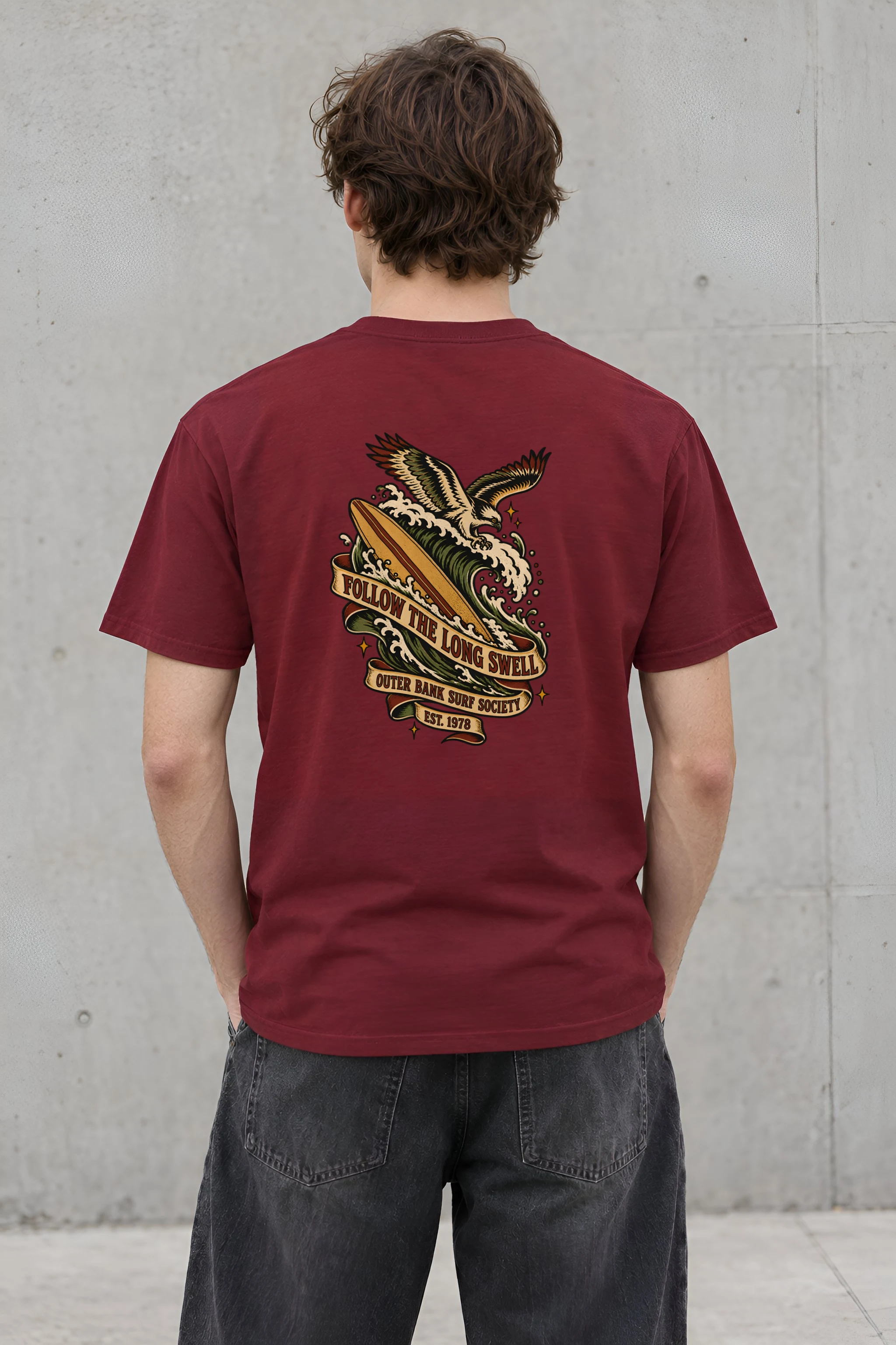 "Follow the Long Swell" Heavyweight Unisex Crewneck T-shirt