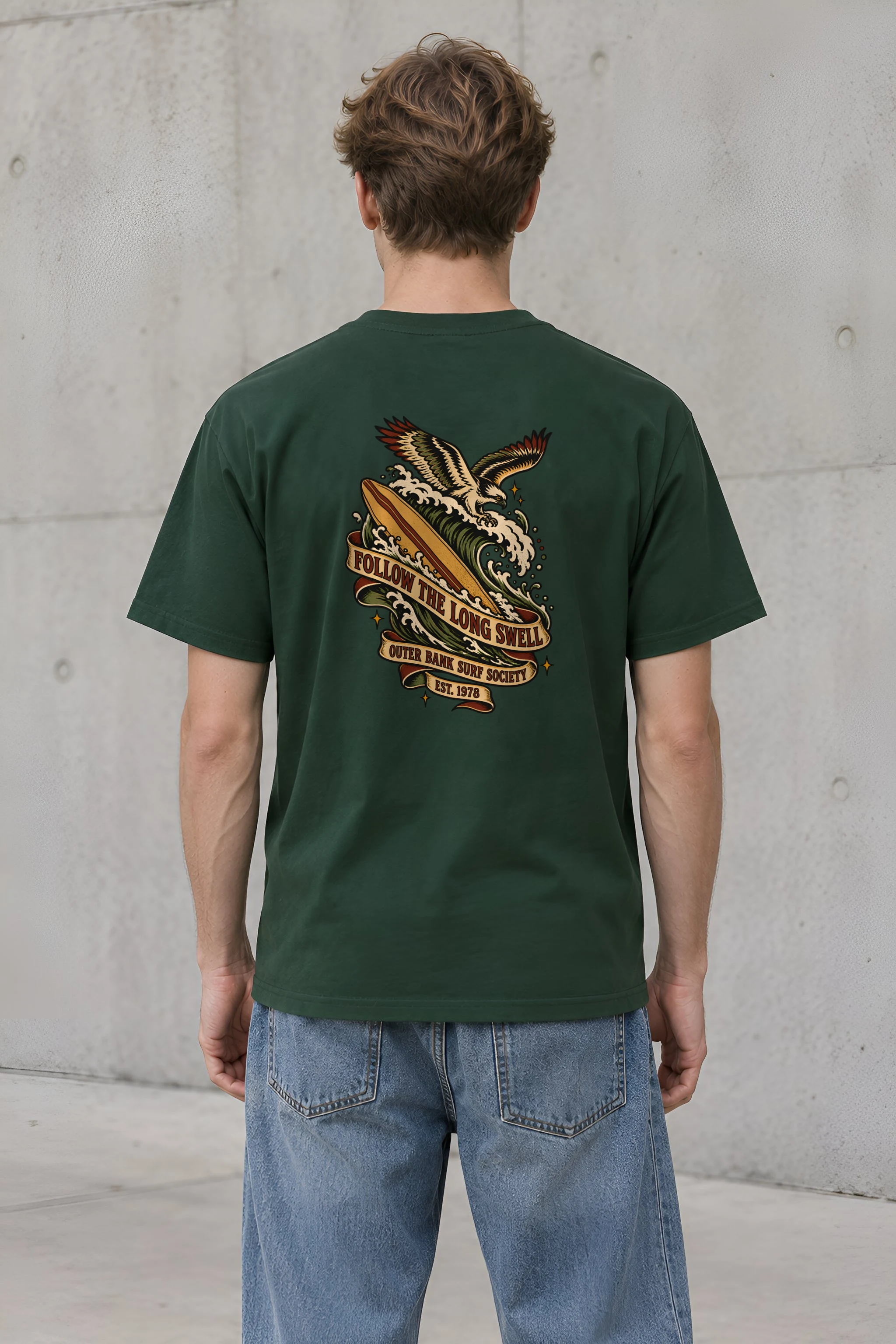 "Follow the Long Swell" Heavyweight Unisex Crewneck T-shirt