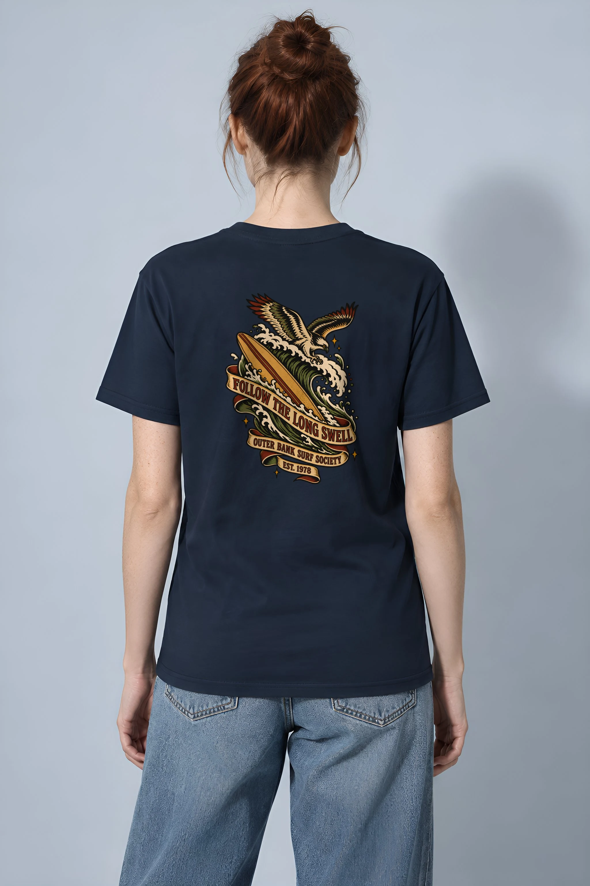"Follow the Long Swell" Heavyweight Unisex Crewneck T-shirt