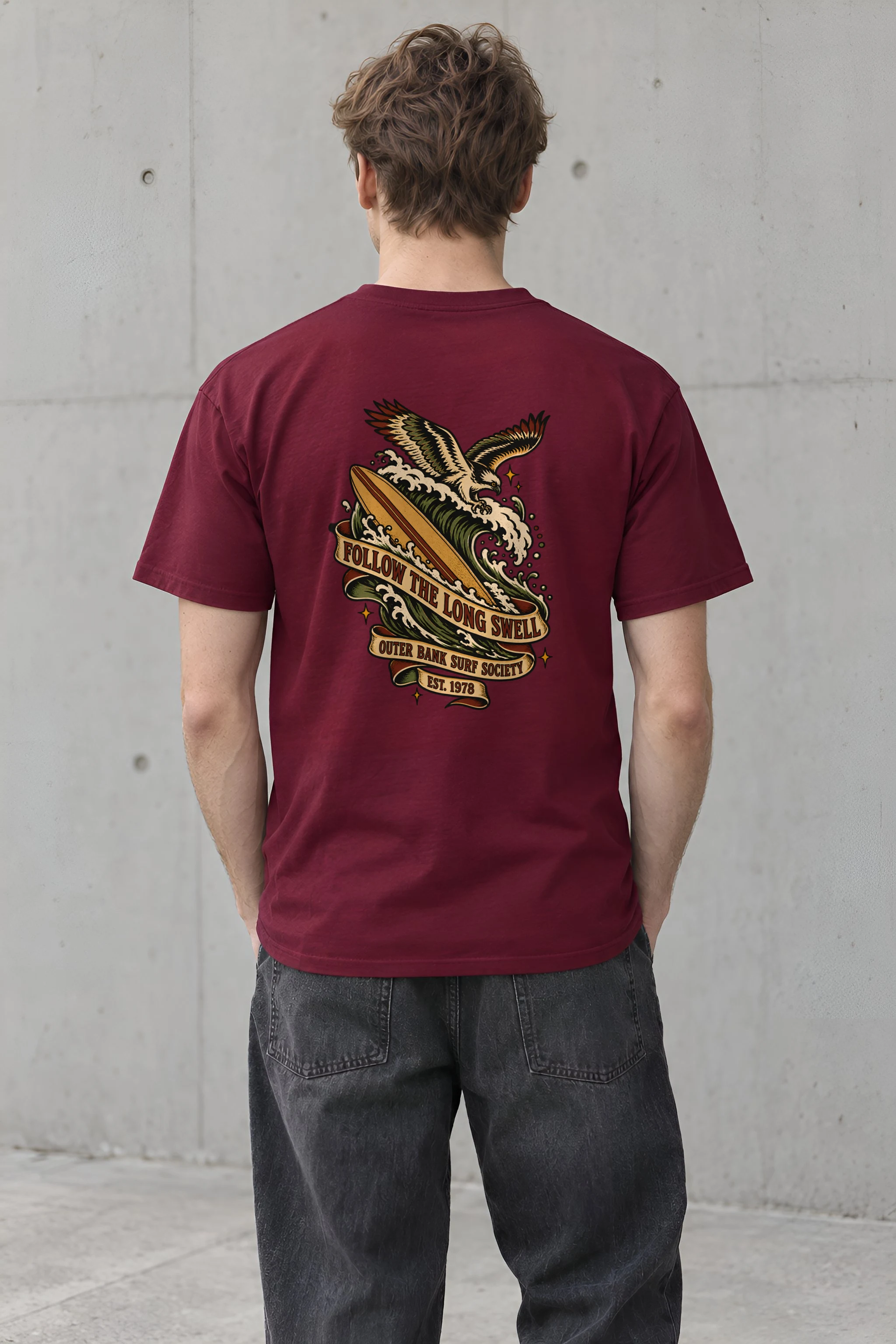 "Follow the Long Swell" Heavyweight Unisex Crewneck T-shirt
