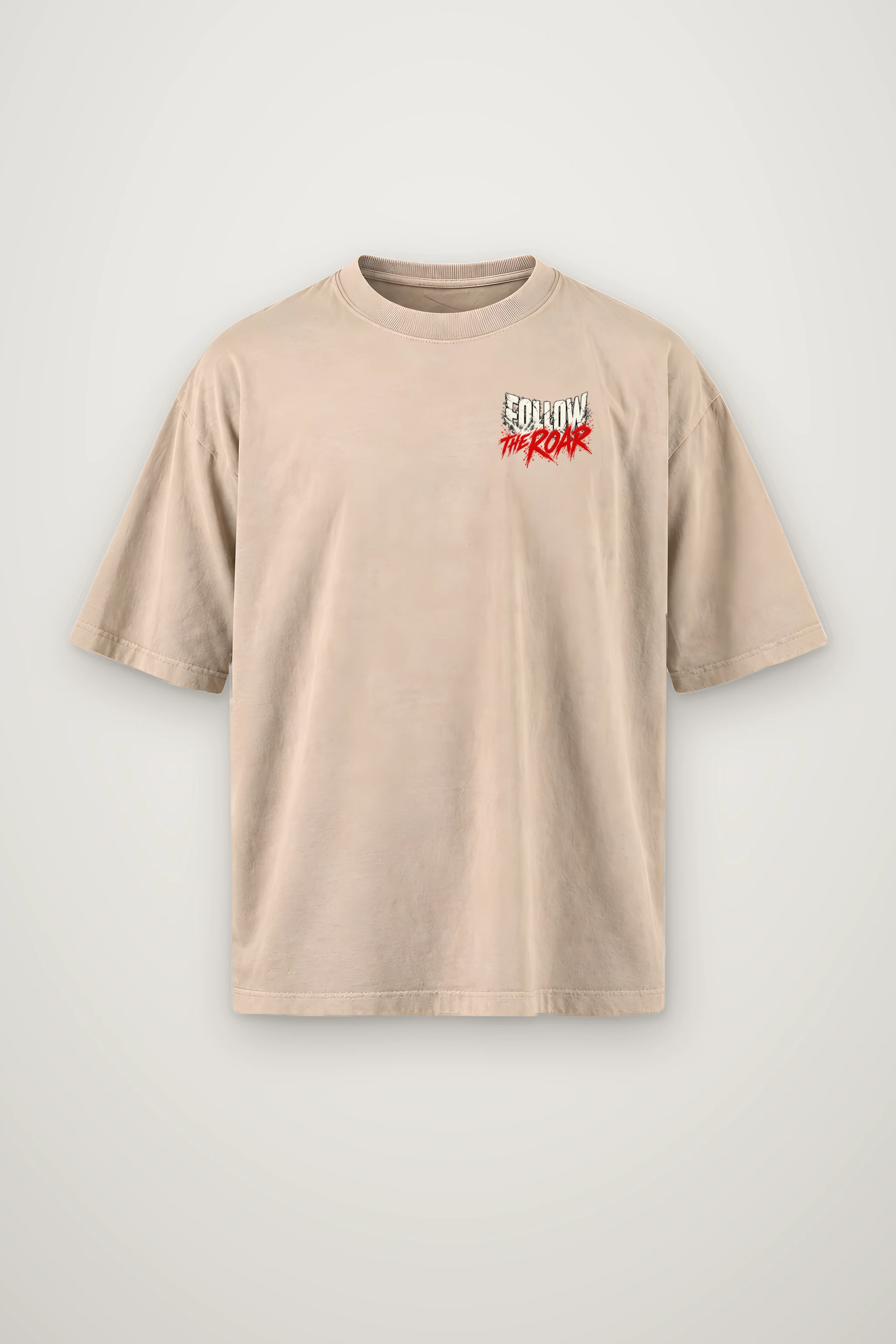 "Follow the Roar" Men's Oversized Heavyweight Crewneck T-Shirt