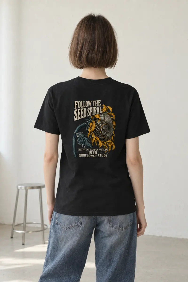 "Follow the Seed Spiral" Heavyweight Unisex Crewneck T-shirt