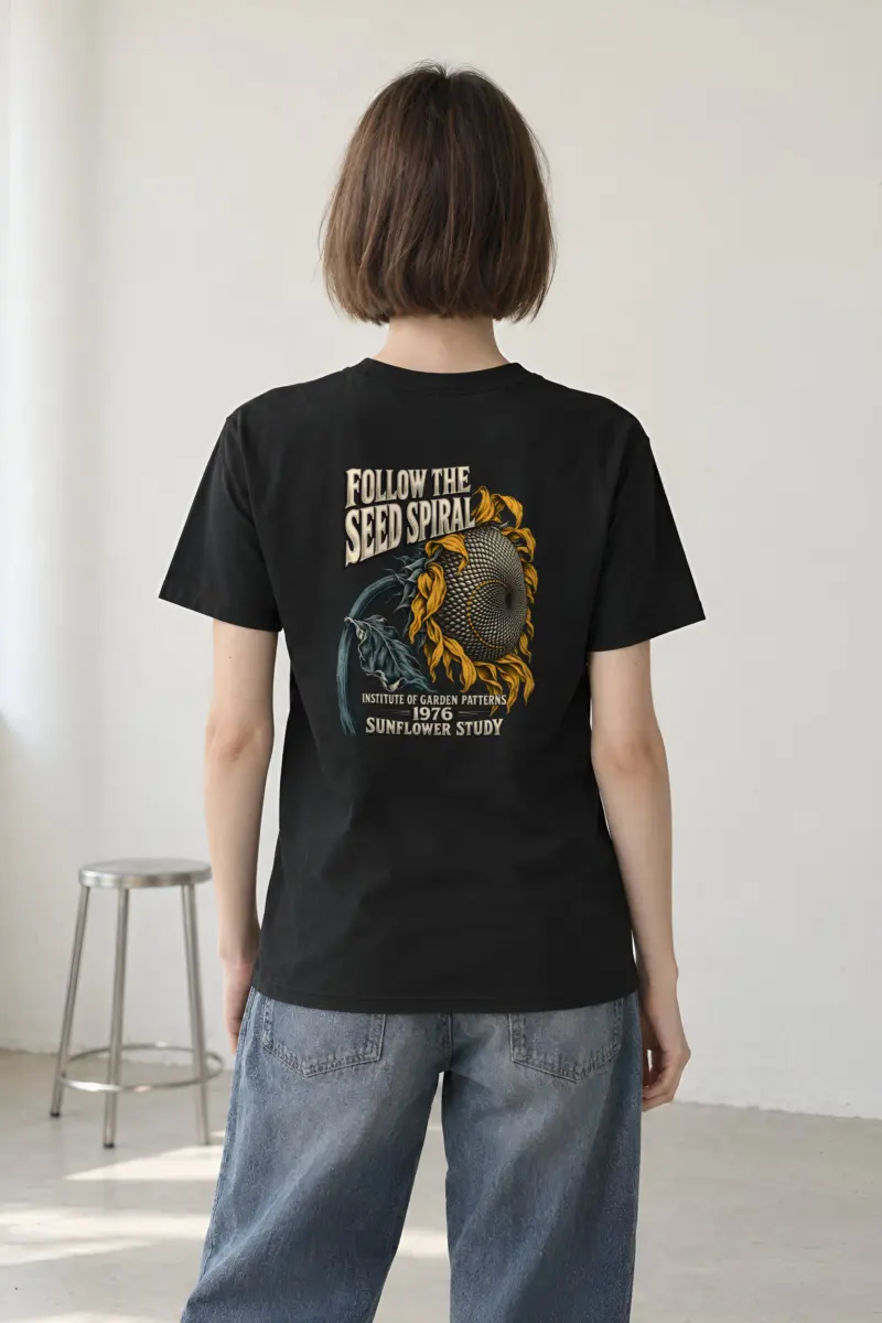 "Follow the Seed Spiral" Heavyweight Unisex Crewneck T-shirt
