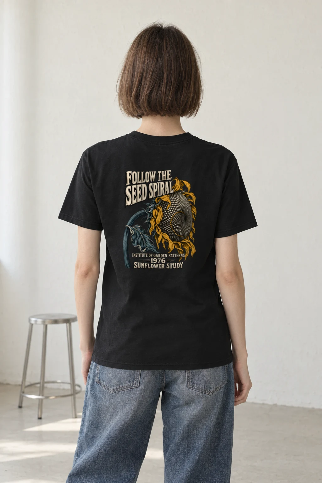 "Follow the Seed Spiral" Heavyweight Unisex Crewneck T-shirt