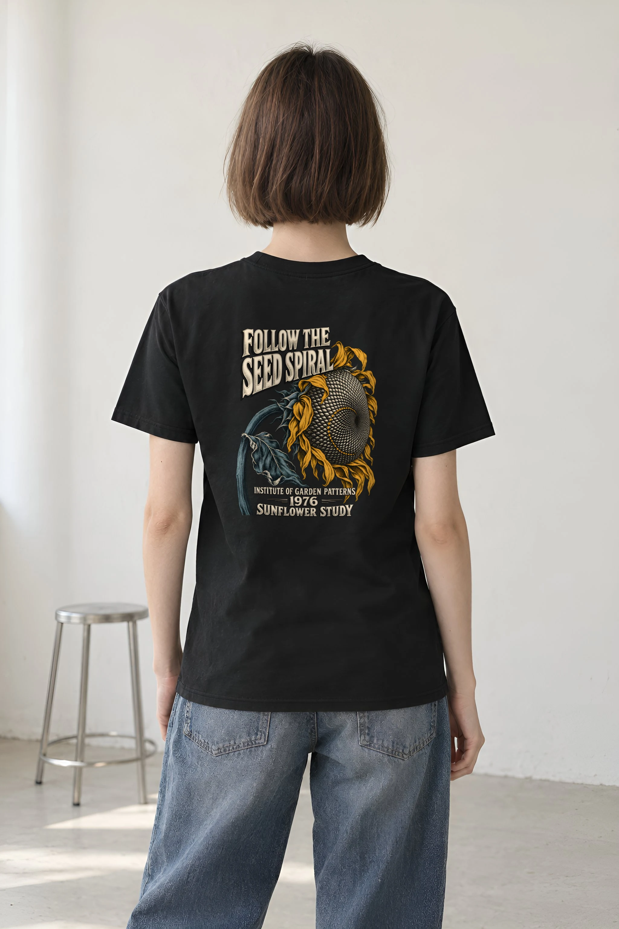 "Follow the Seed Spiral" Heavyweight Unisex Crewneck T-shirt