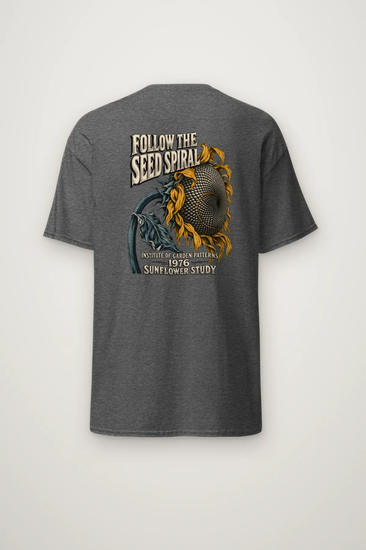 "Follow the Seed Spiral" Heavyweight Unisex Crewneck T-shirt