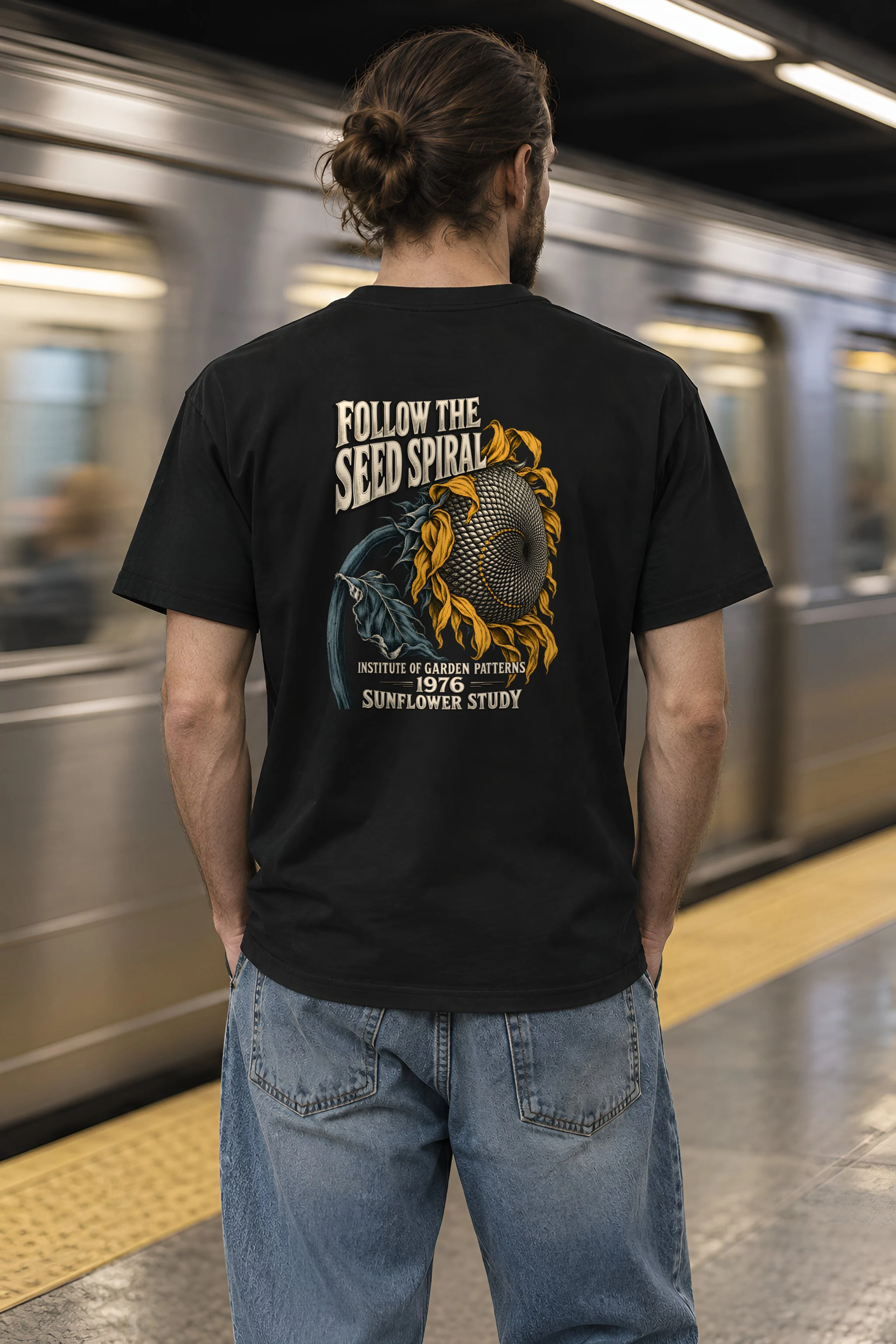 "Follow the Seed Spiral" Heavyweight Unisex Crewneck T-shirt