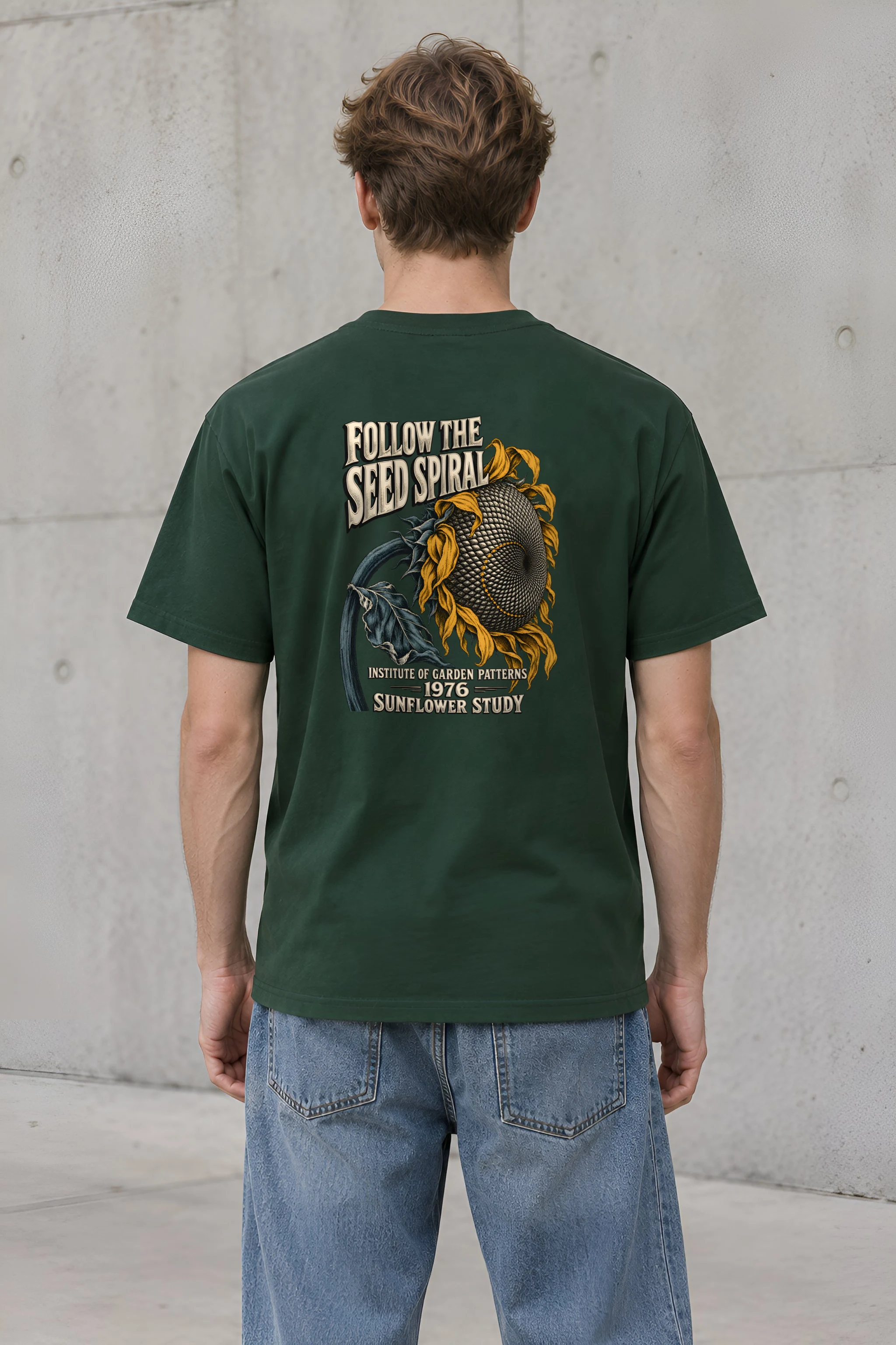 "Follow the Seed Spiral" Heavyweight Unisex Crewneck T-shirt