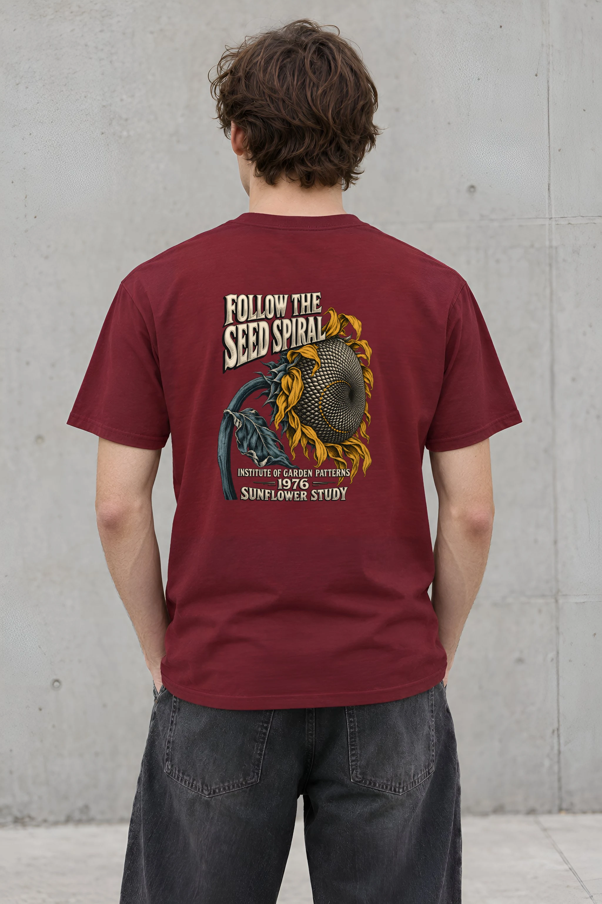"Follow the Seed Spiral" Heavyweight Unisex Crewneck T-shirt