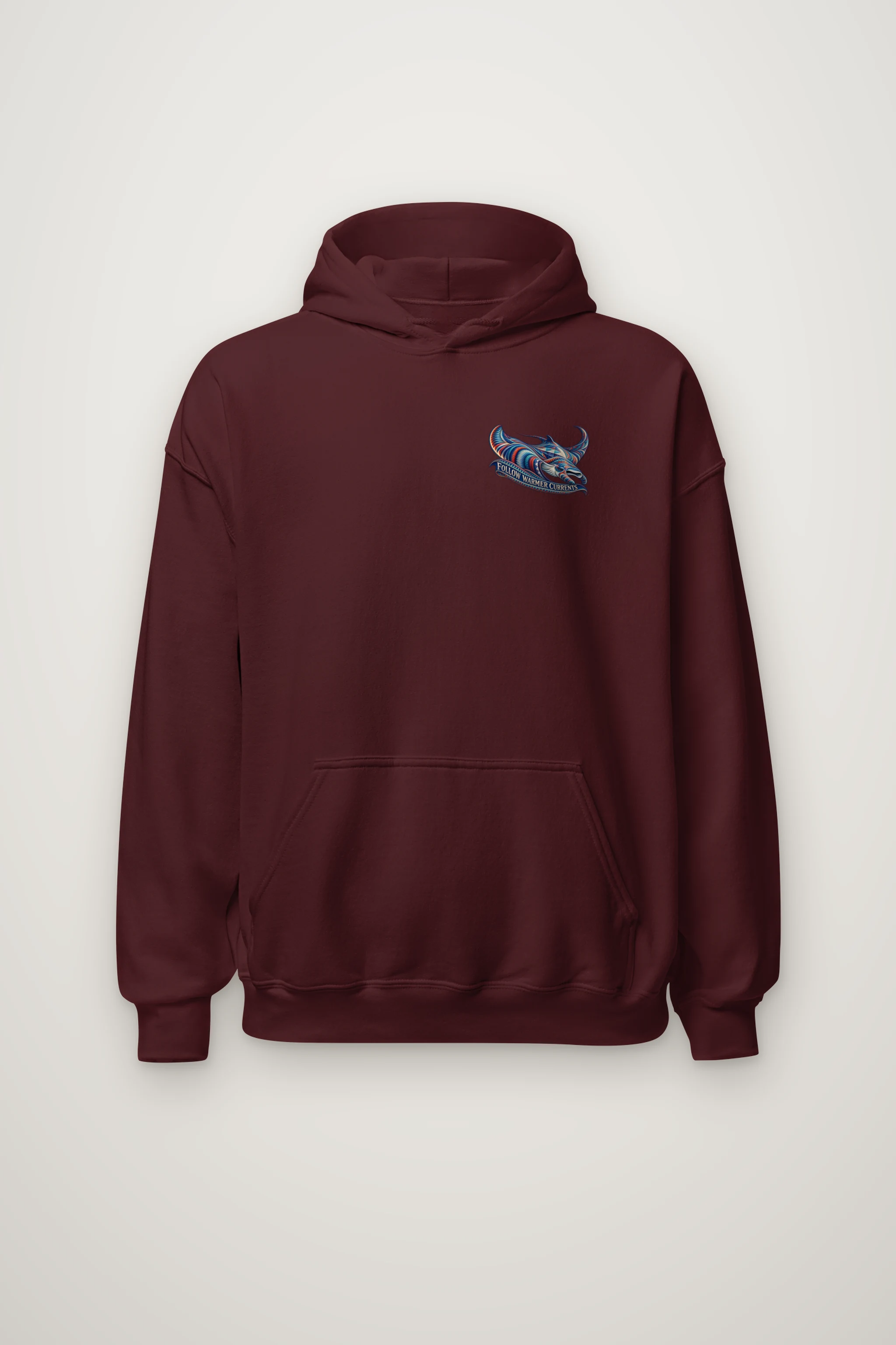 "Follow Warmer Currents" Heavy Blend Unisex Pullover Hoodie