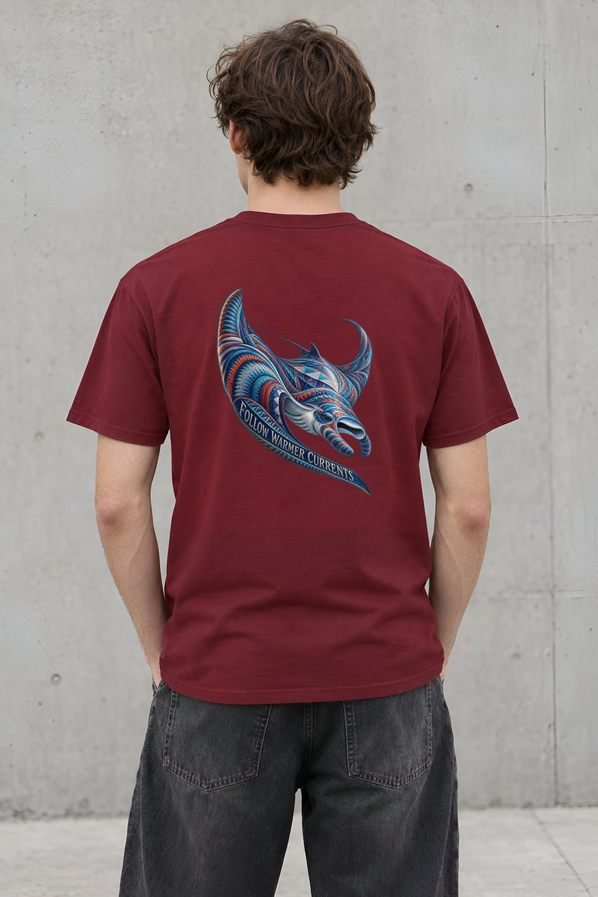 "Follow Warmer Currents" Heavyweight Unisex Crewneck T-shirt