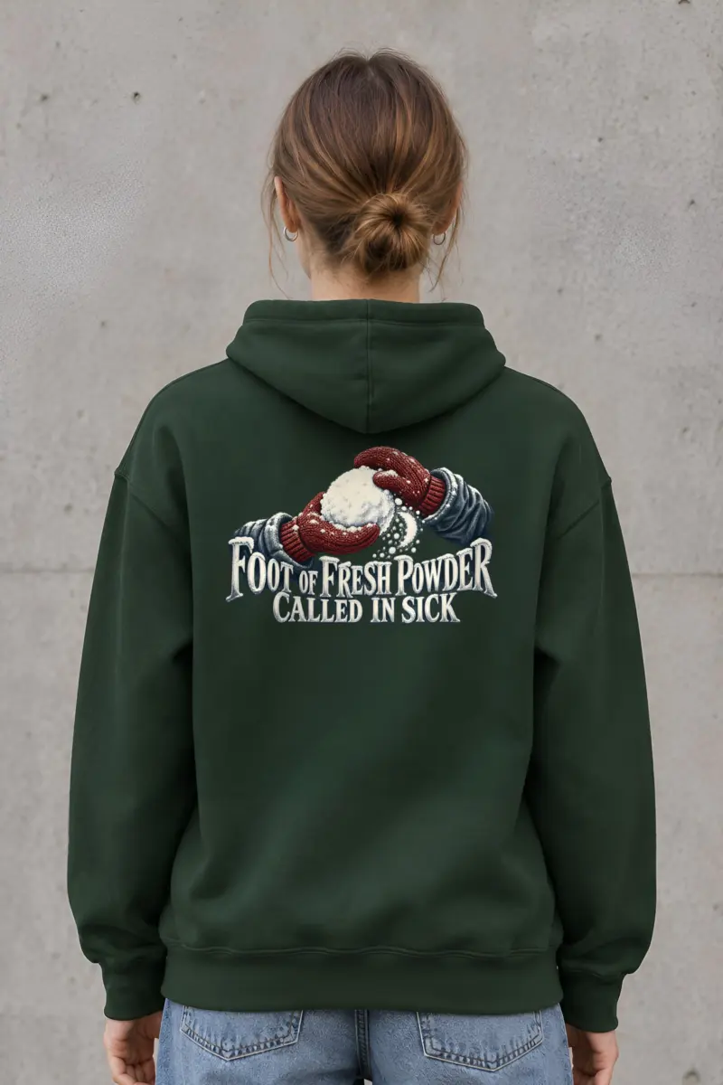 "Foot of Fresh Powder Called in Sick" Heavy Blend Unisex Pullover Hoodie