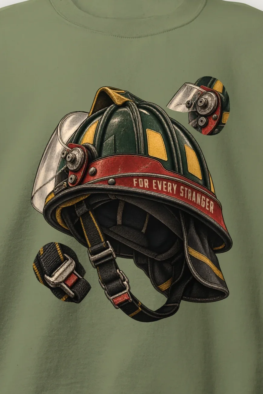 "For Every Stranger" Heavy Blend Unisex Crewneck Sweatshirt - the graphic up close