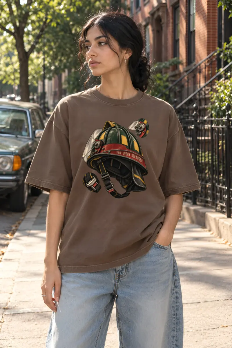 "For Every Stranger" Unisex Oversized Heavyweight Crewneck T-Shirt
