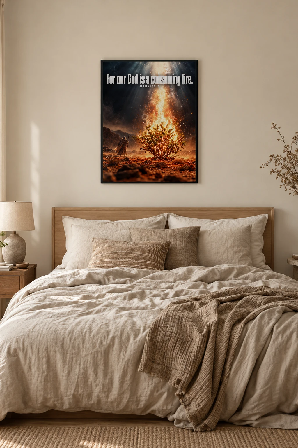 "For Our God Is a Consuming Fire" Premium Wooden Framed Poster