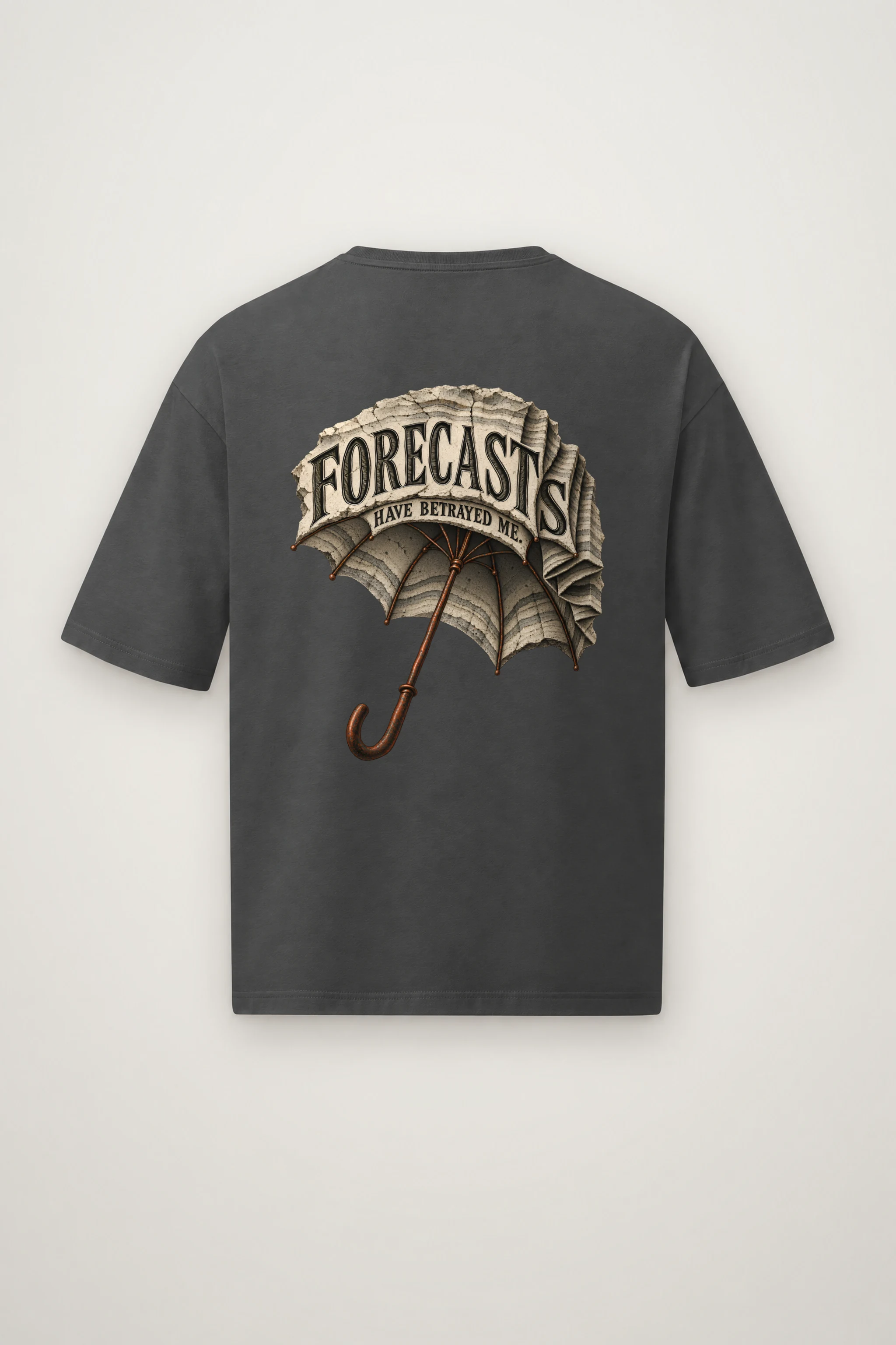 "Forecasts Have Betrayed Me" Men's Oversized Heavyweight Crewneck T-Shirt