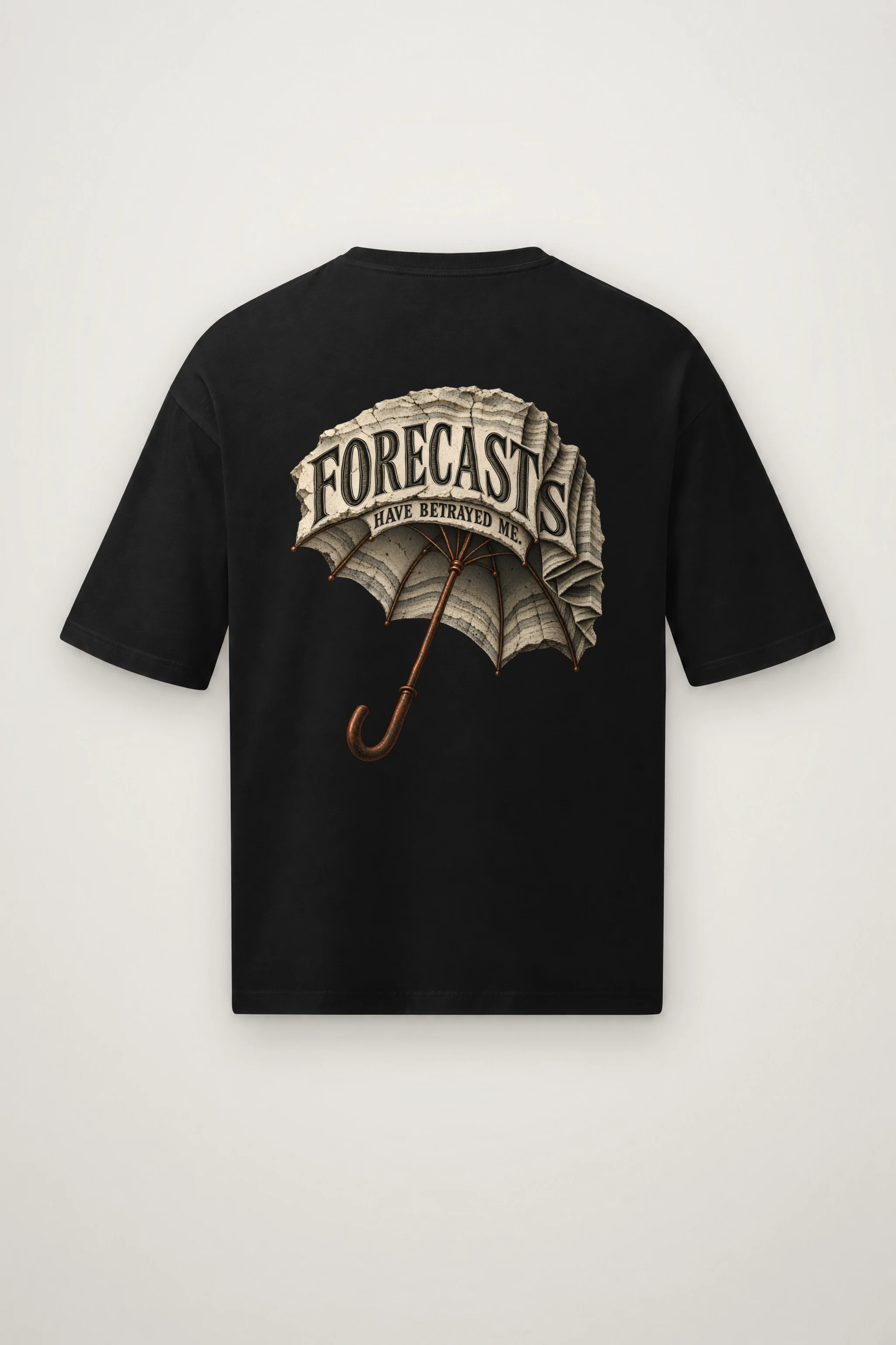 "Forecasts Have Betrayed Me" Men's Oversized Heavyweight Crewneck T-Shirt