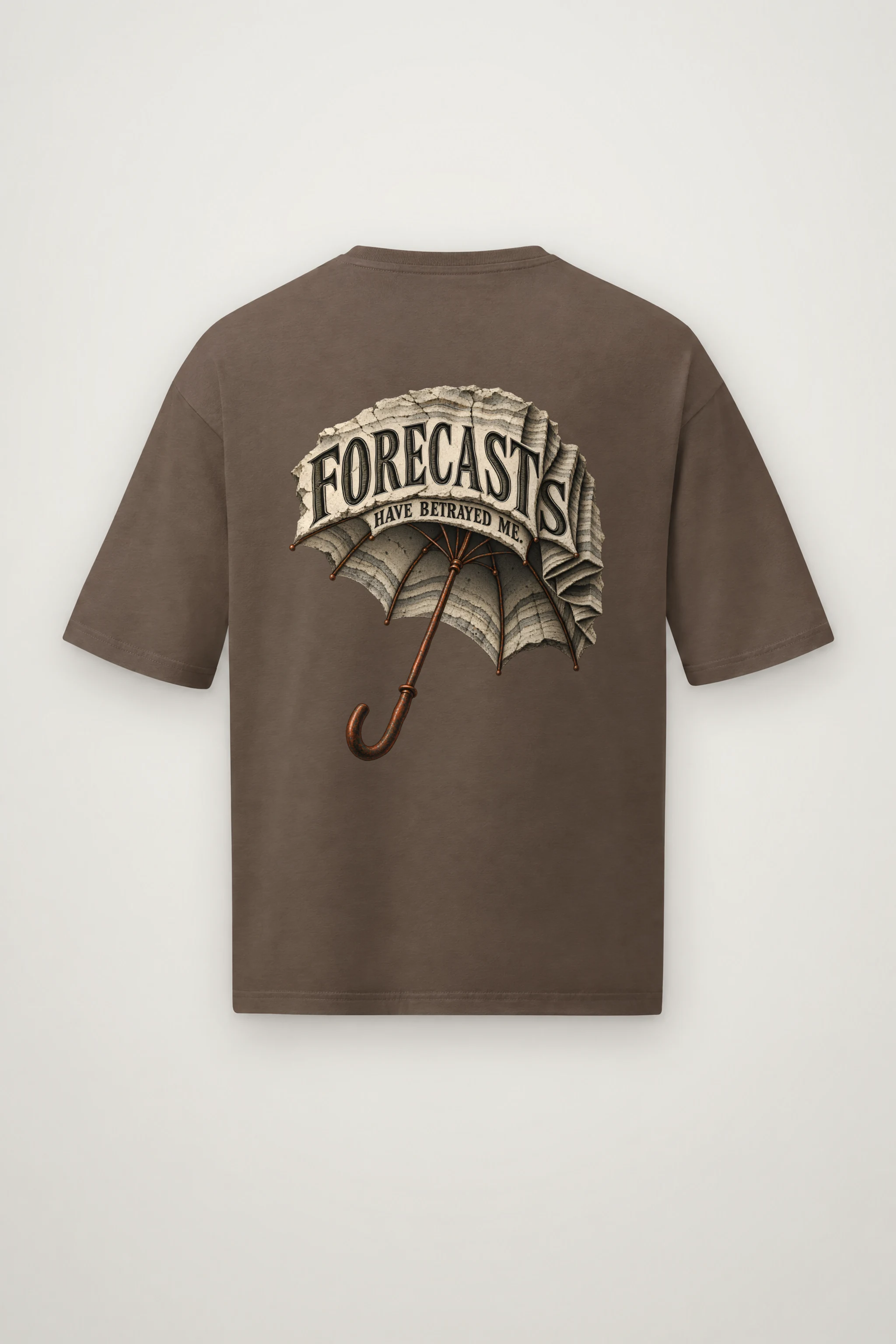 "Forecasts Have Betrayed Me" Men's Oversized Heavyweight Crewneck T-Shirt