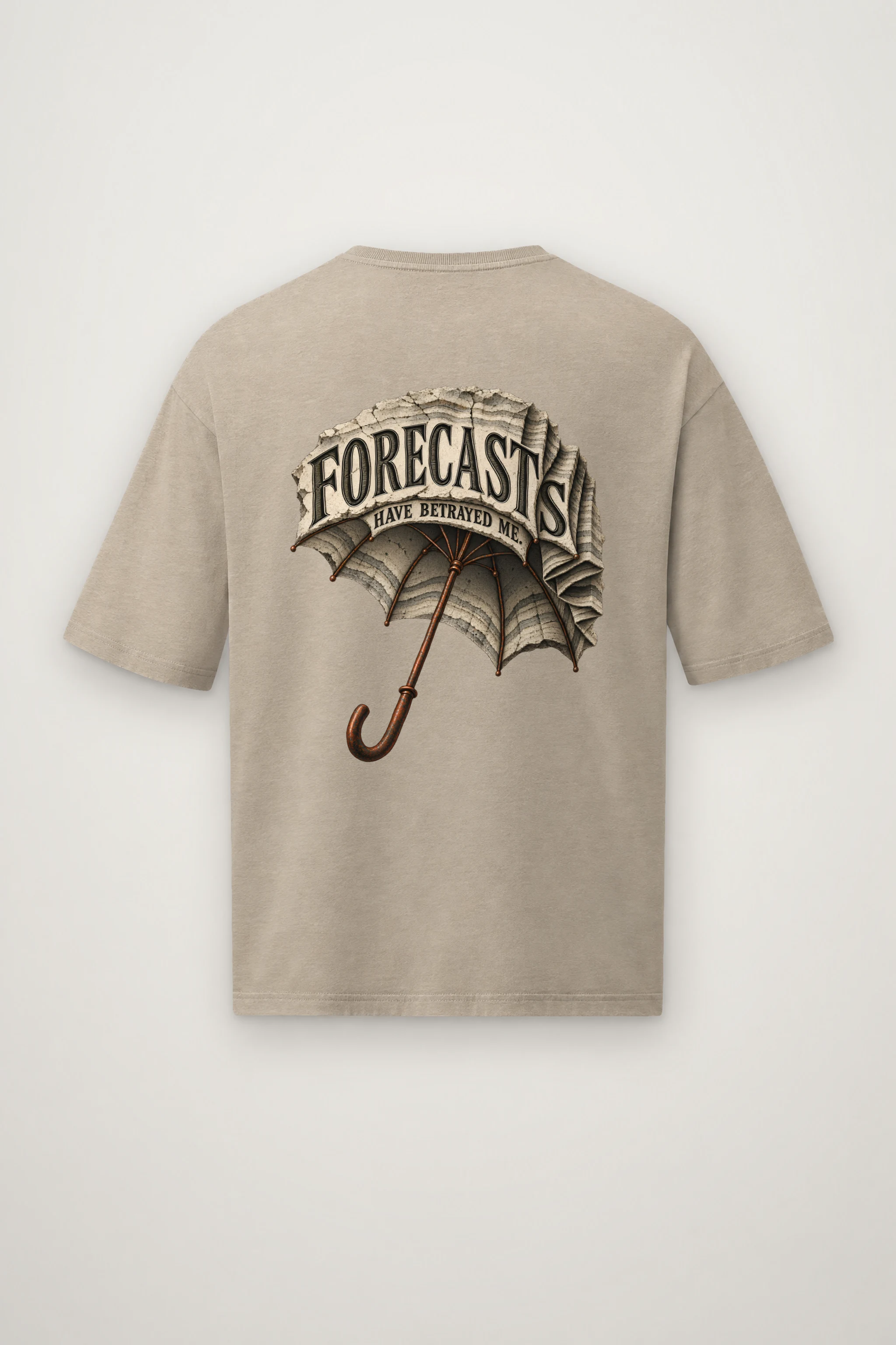 "Forecasts Have Betrayed Me" Men's Oversized Heavyweight Crewneck T-Shirt