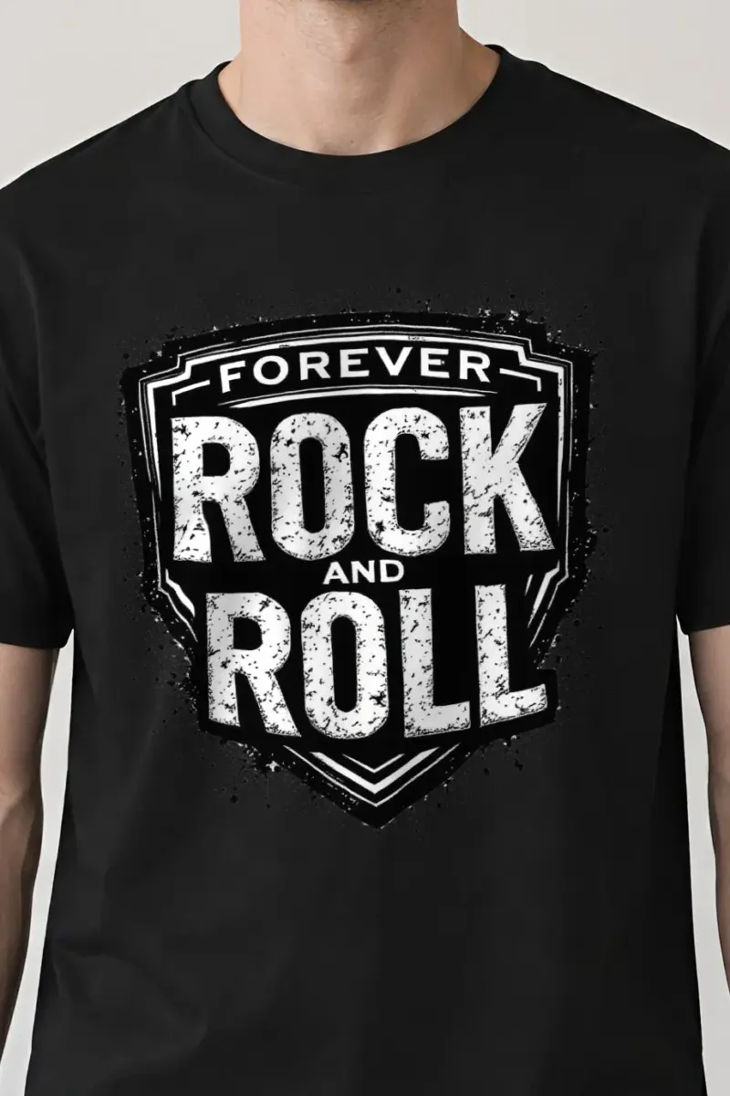 "Forever Rock And Roll" Heavyweight Unisex Crewneck T-shirt