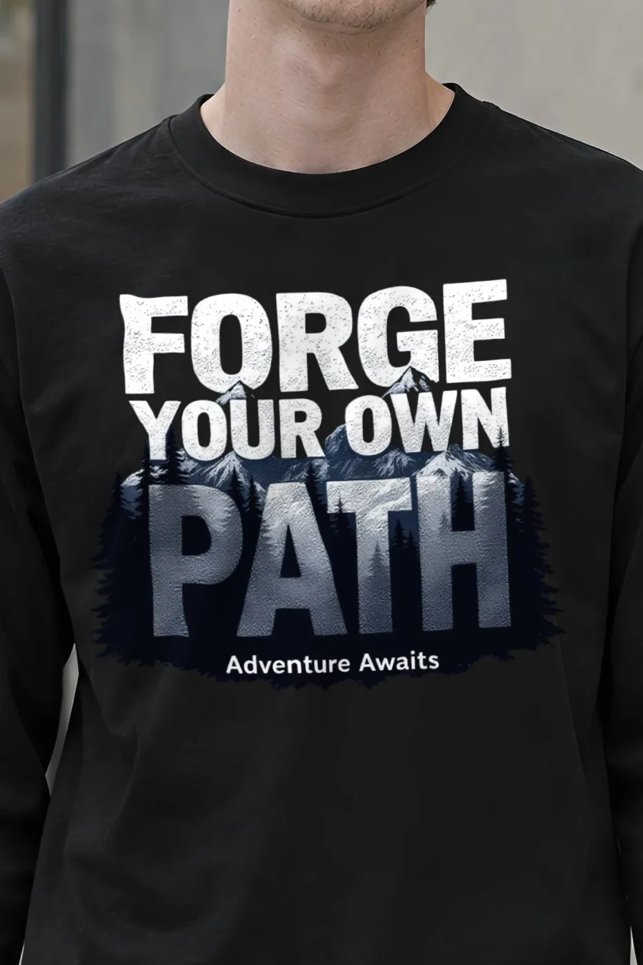 "Forge Your Own Path" Unisex Longsleeve T-shirt - the graphic up close