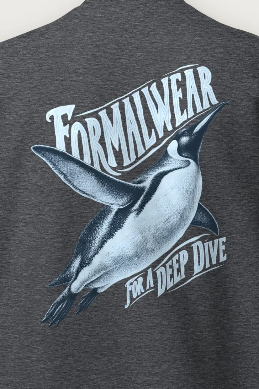 "Formalwear for a Deep Dive" Heavy Blend Unisex Crewneck Sweatshirt - the graphic up close