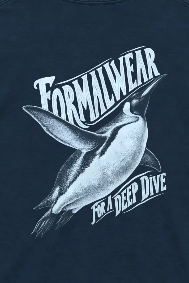 "Formalwear for a Deep Dive" Unisex Longsleeve T-shirt - the graphic up close