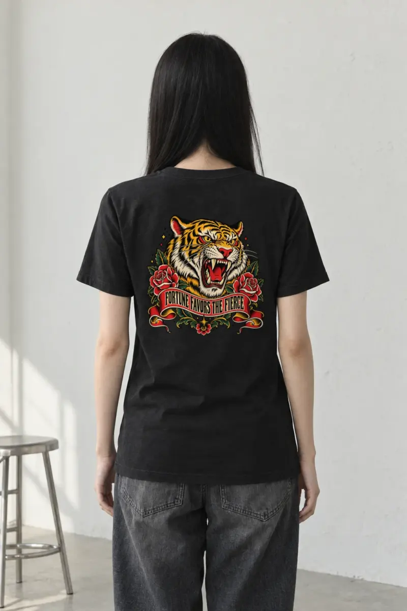"Fortune Favors The Fierce" Heavyweight Unisex Crewneck T-shirt