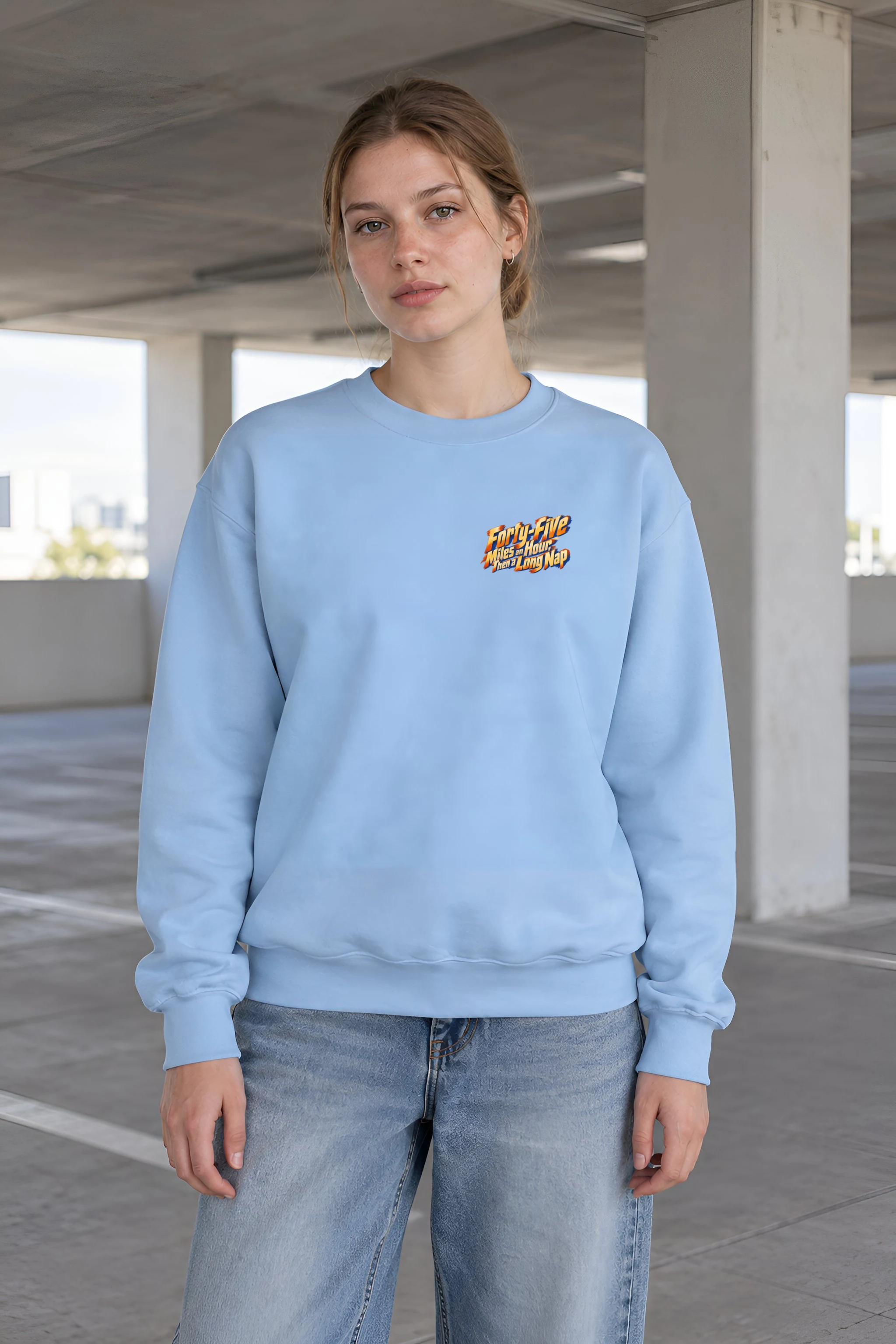 "Forty-Five Miles an Hour" Heavy Blend Unisex Crewneck Sweatshirt