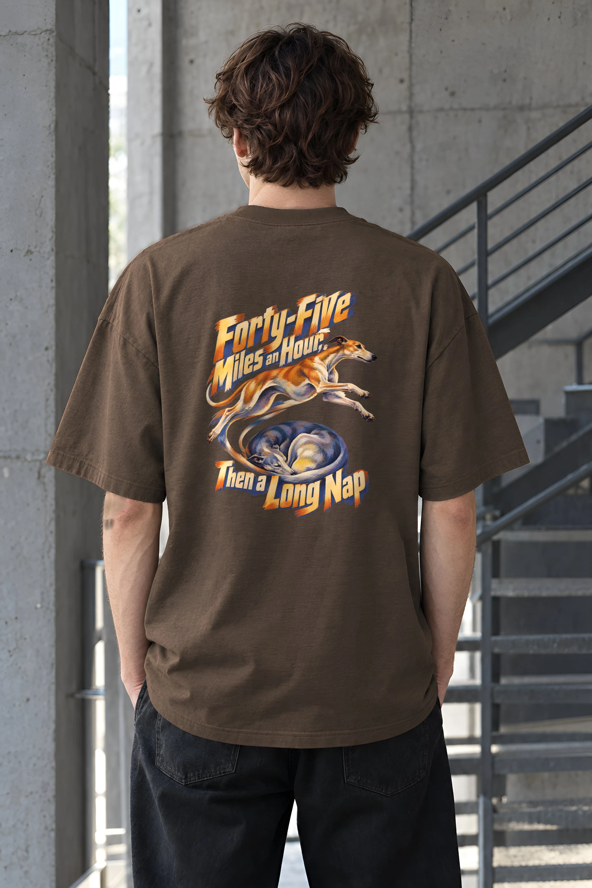 "Forty-Five Miles an Hour" Unisex Oversized Heavyweight Crewneck T-Shirt